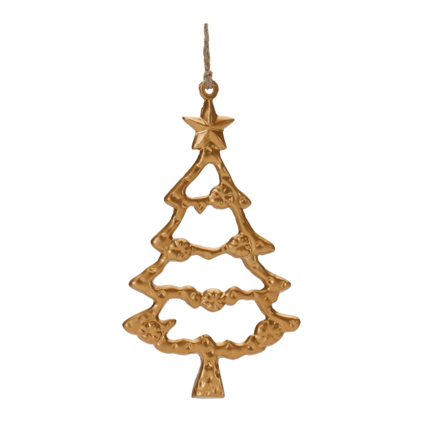 Melrose Tree Outline Christmas Ornaments - 6&#x22; - Gold - 12ct
