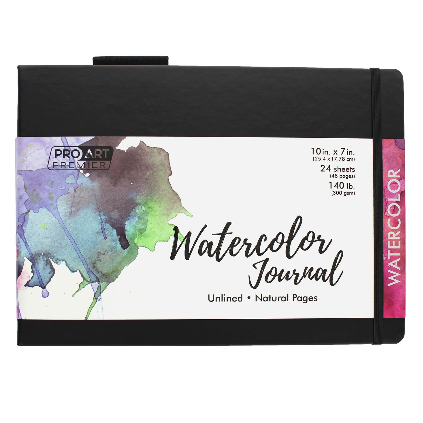 Pro Art Prem Watercolor Bk 10&#x22;x7&#x22;, 24 sheets, Natural 140# CP, Watercolor Paper, Sketchbook, Water Color Paper, Paper Pad, Journal, Book, Paint Painting Paper