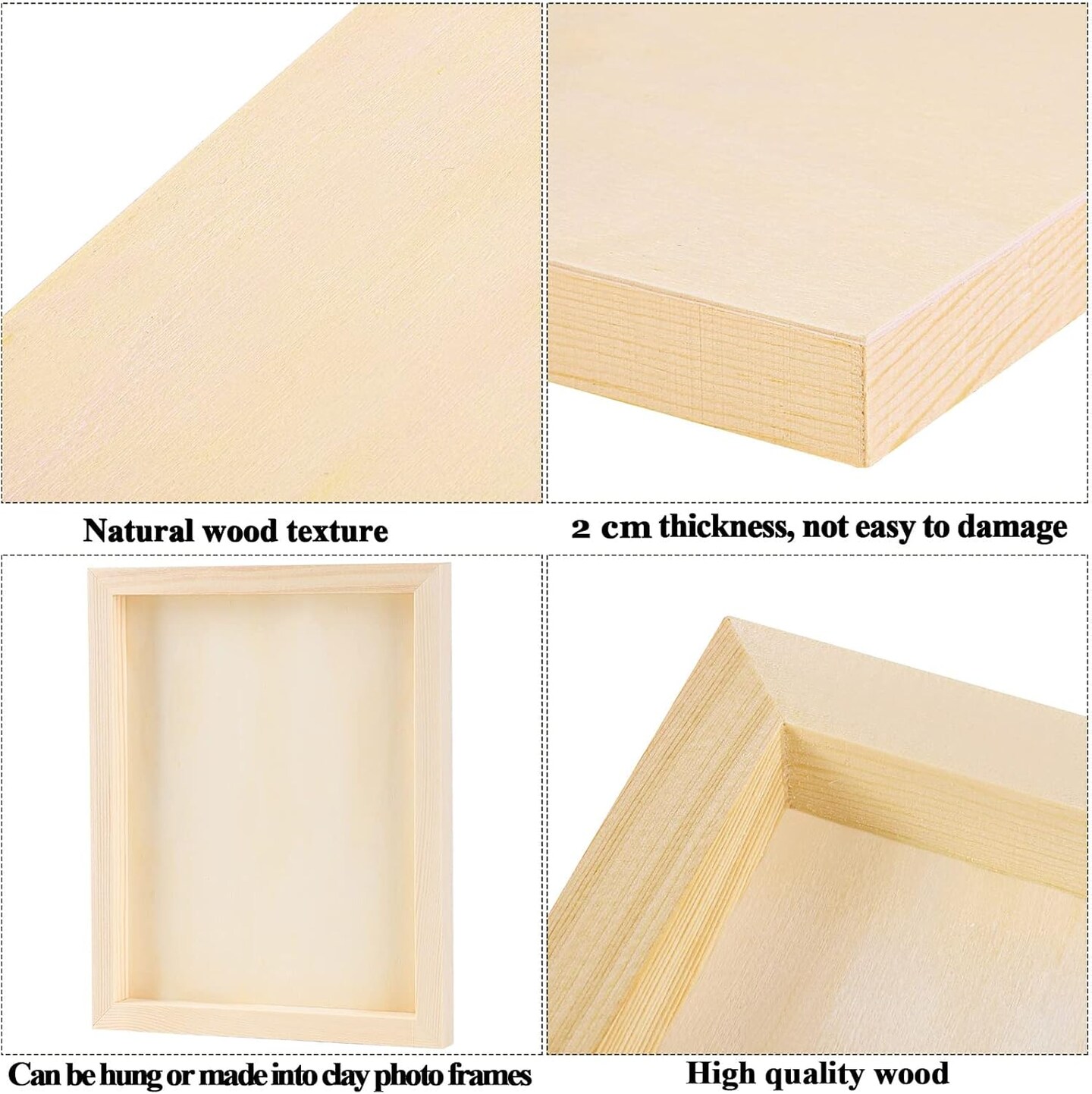 8 Pack Wood Panels 8 x 10 inch Wooden Canvas Board Unfinished Wooden Panel Boards for Painting, Arts, Pouring Use with Oils, Acrylics