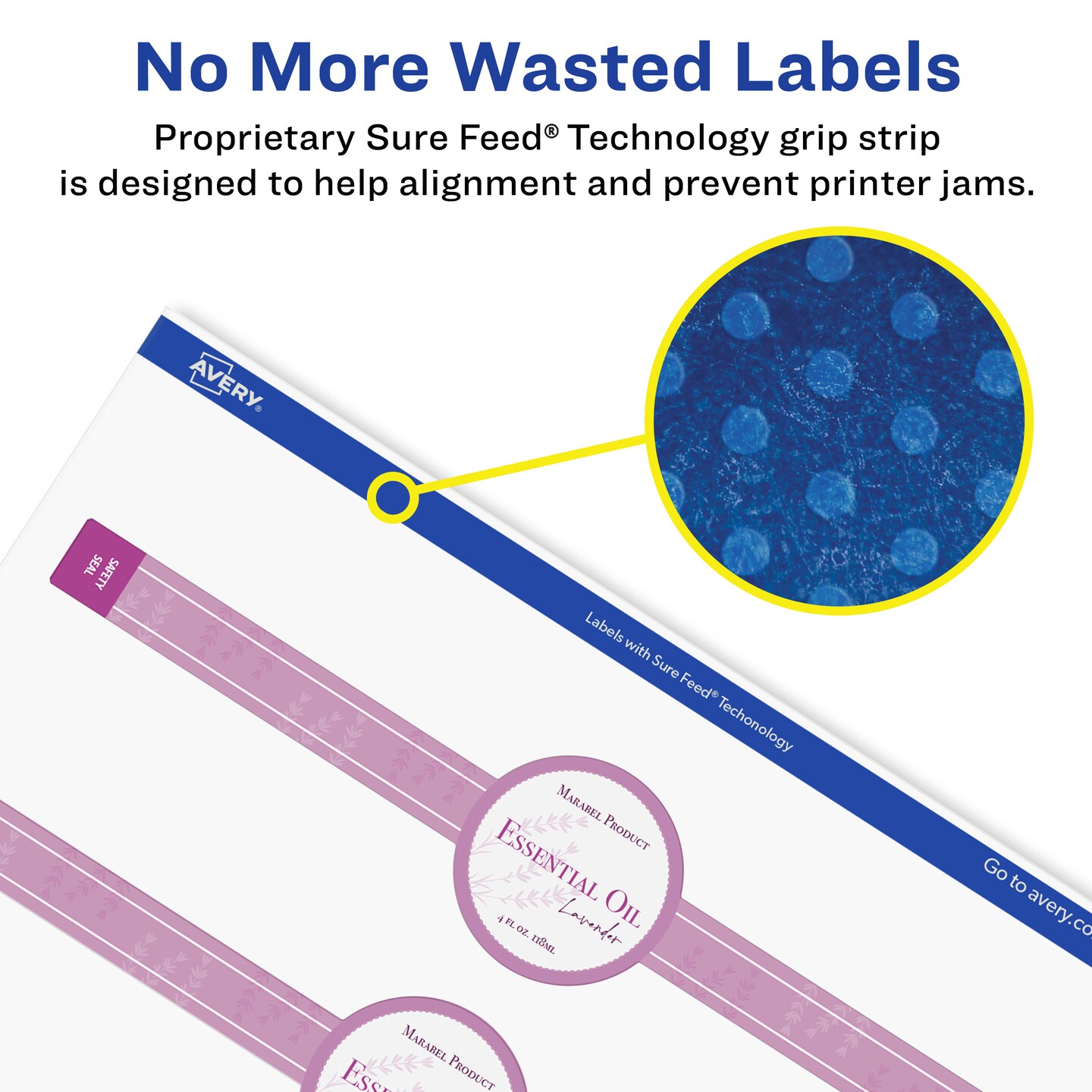 Avery Durable Waterproof Wraparound Labels with Sure Feed, 1.5" x 7.75"