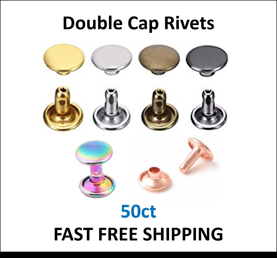 6mm Double Cap Rivets 50ct