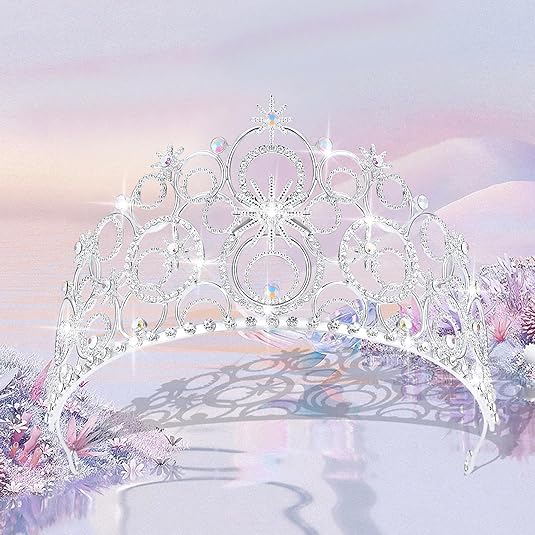 Crystal Crowns for Women, Crystal Bubble Tiara Bride Royal Queen Headband Princess Headpieces