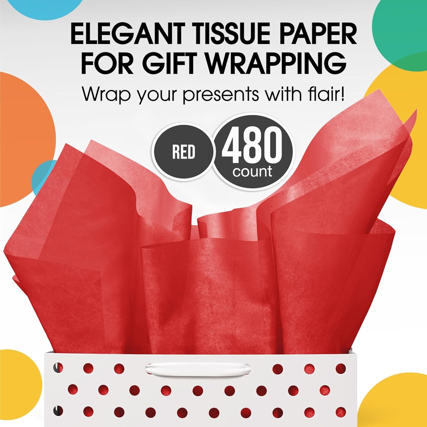 Tissue Paper for Gift Bags - 15" x 20" Bulk Tissue Paper Dark Blue 480 Sheets - 10lb Newsprint for Packing, Birthday Gift Box Filler, Packing Supplies for Moving Supplies