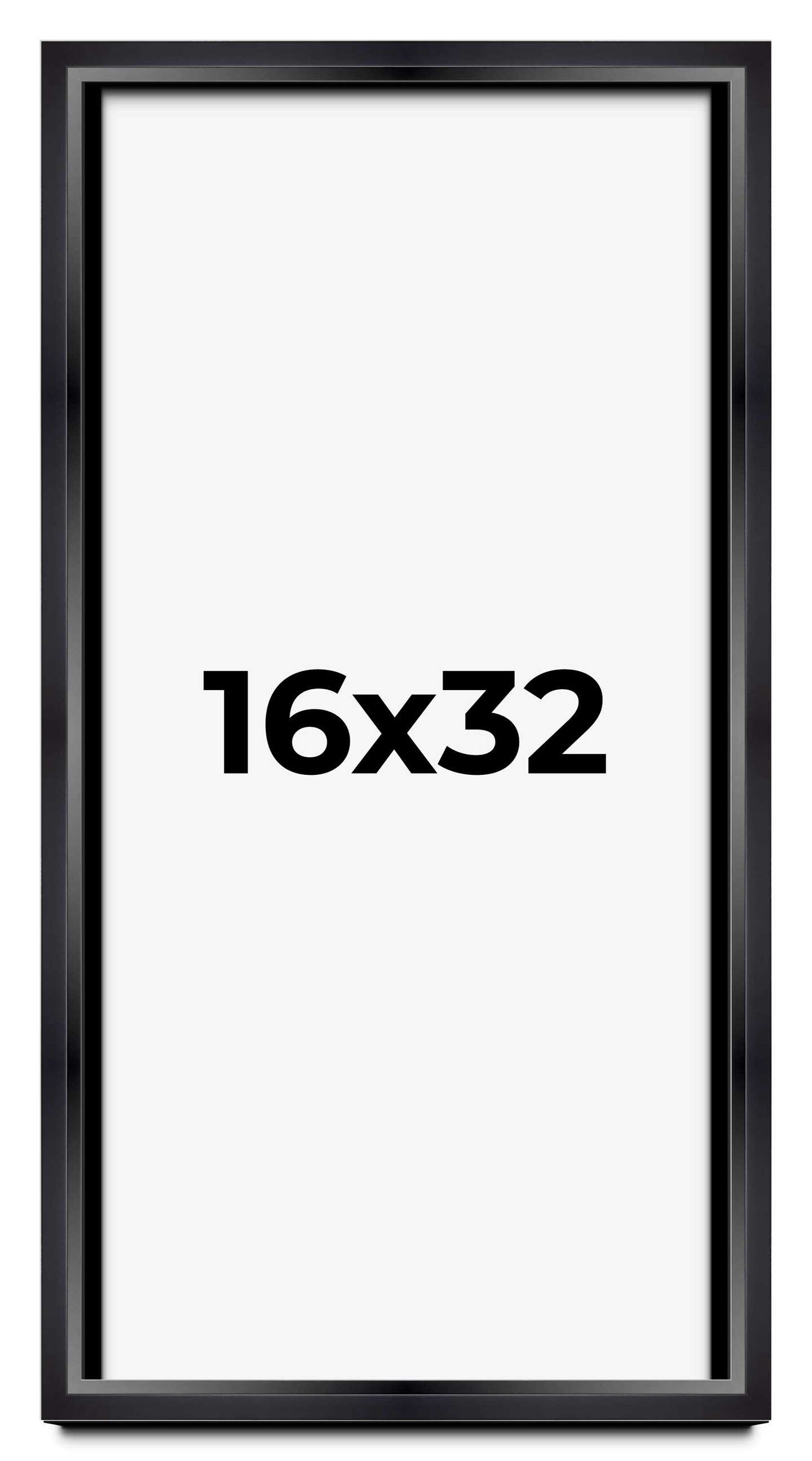 Panoramic Minimalist Shadow Box Black Picture Frame - UV Acrylic, Backing, Hanging Hardware