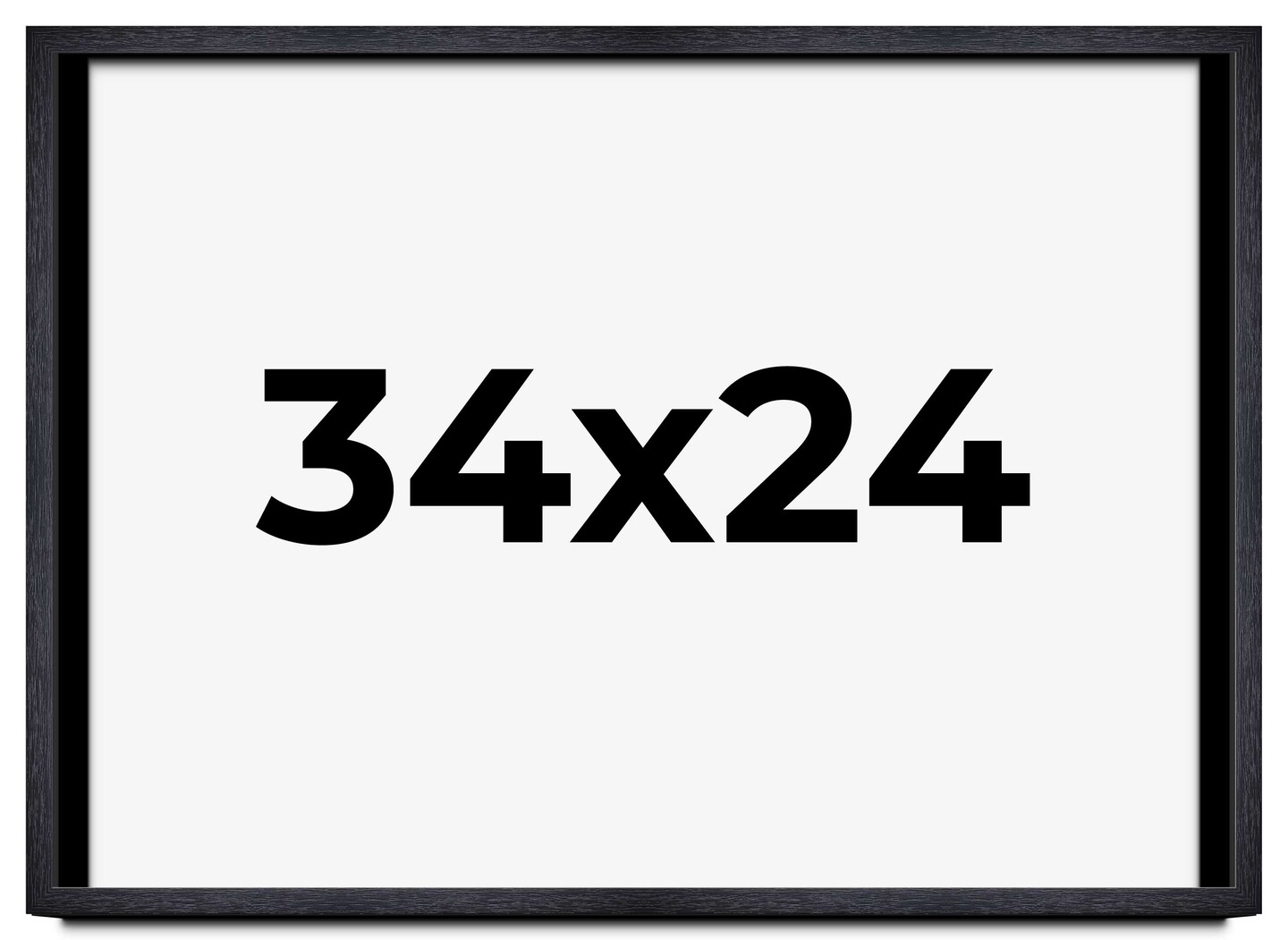34x24 Shadow Box 1" Depth Black Picture Frame - UV Acrylic, Backing, Hanging Hardware
