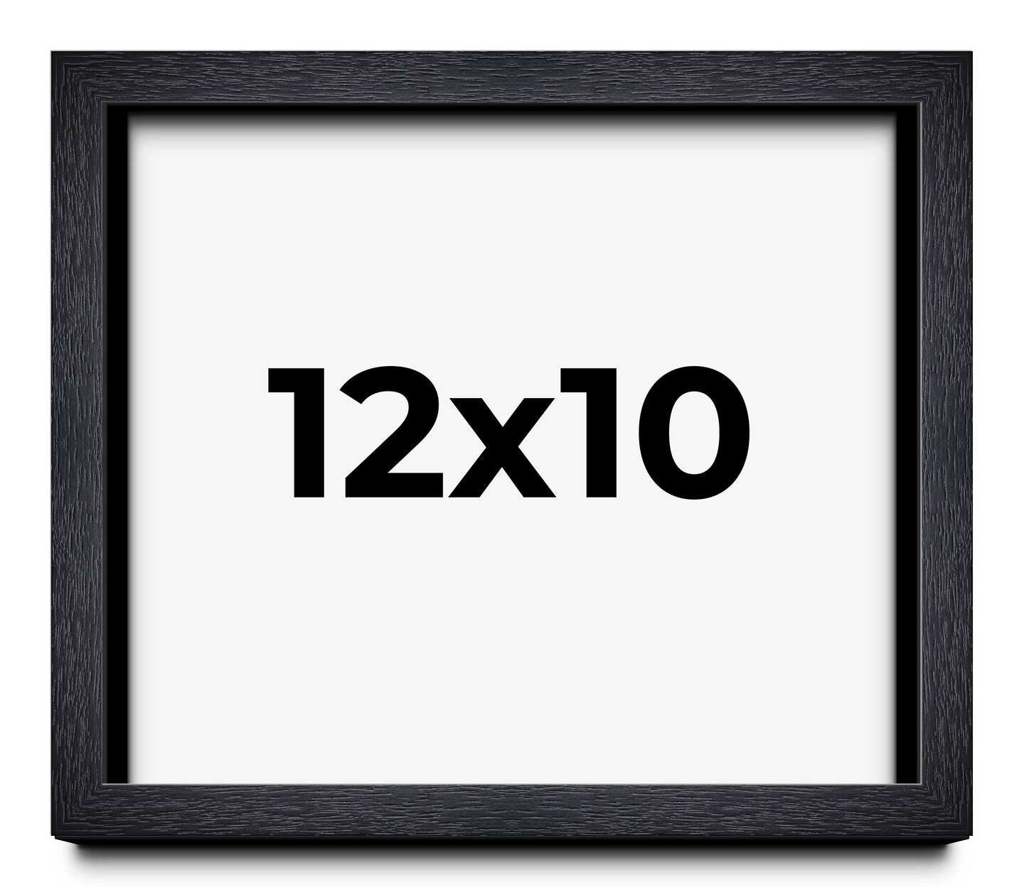 12x10 Shadow Box 1" Depth Black Picture Frame - UV Acrylic, Backing, Hanging Hardware