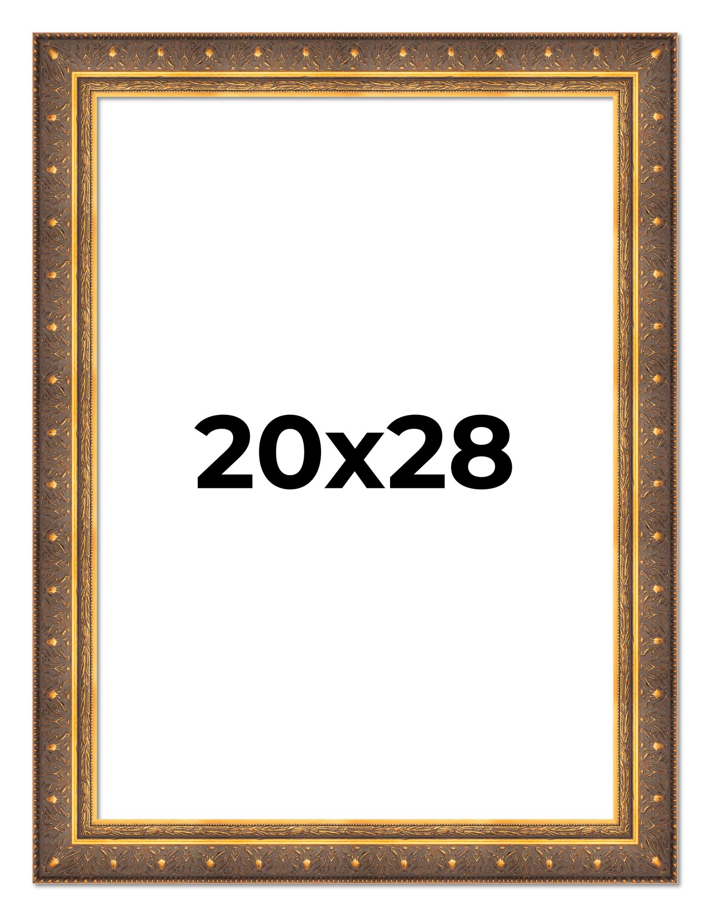 Museum Gold Picture Frame - UV Acrylic, Foam Board Backing, Hanging Hardware