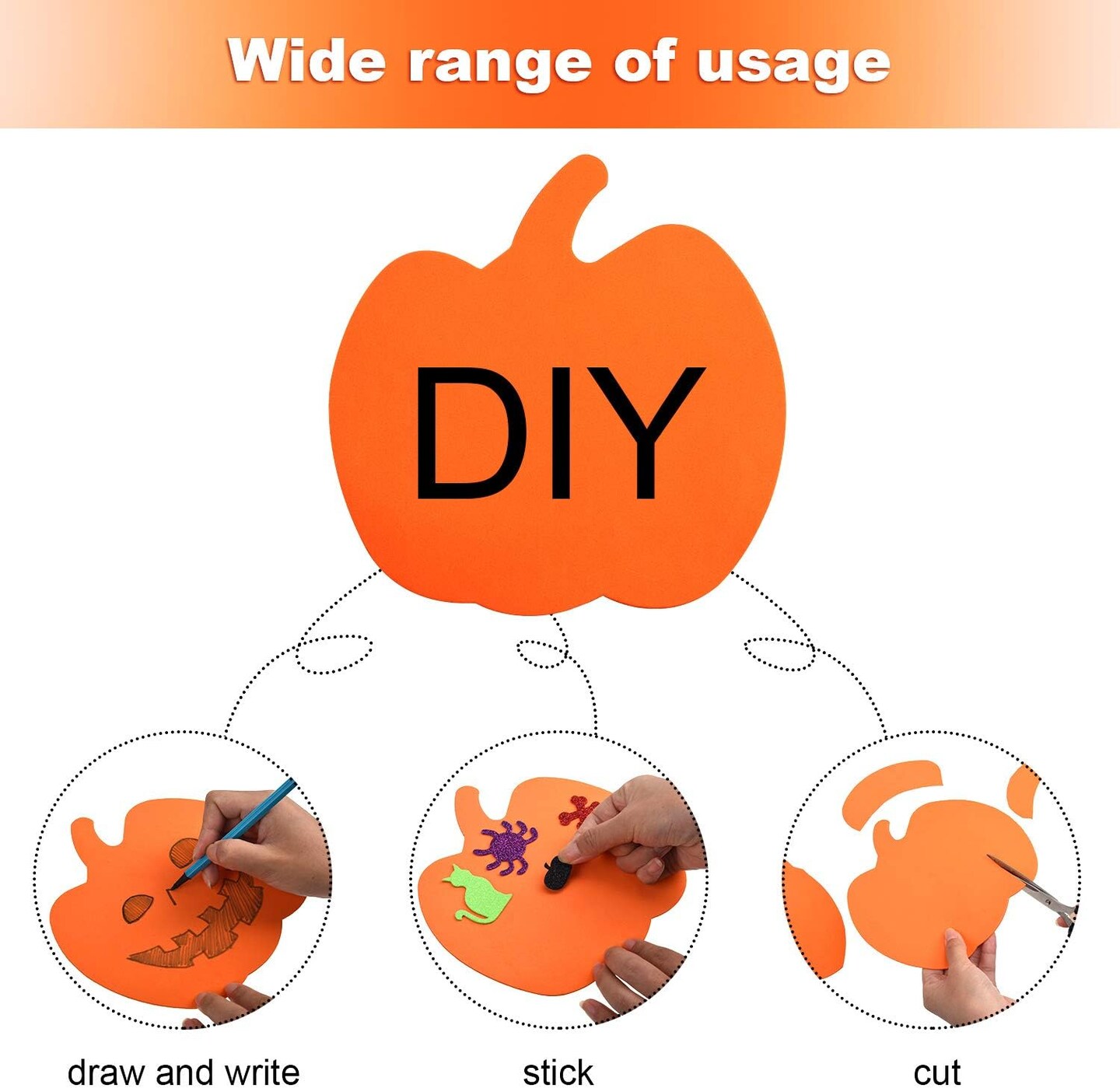 Foam Pumpkin Shapes Halloween Craft Kit for Kids Halloween Craft Party Decorations