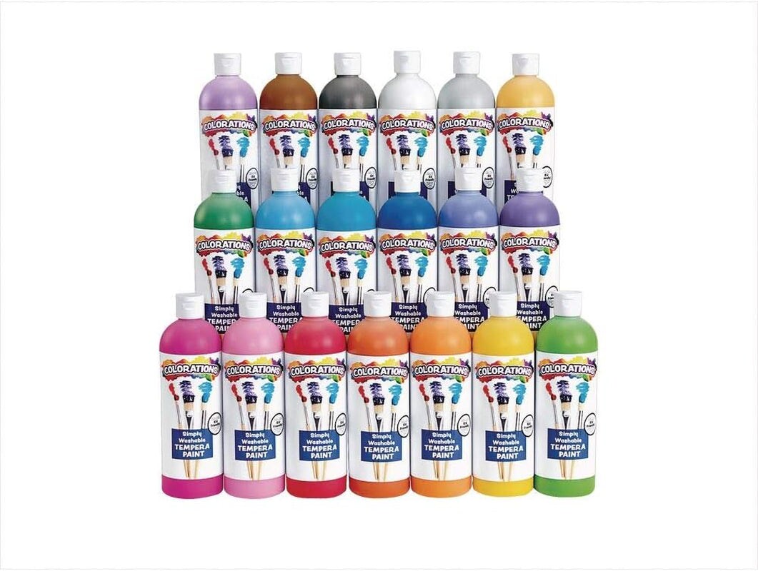 Tempera Paints, 16 Fl Oz, Set of 19 Colors, Non Toxic, Vibrant, Bold, Kids Paint, Craft, Hobby, Arts &#x26; Crafts, Fun, Art Supplies