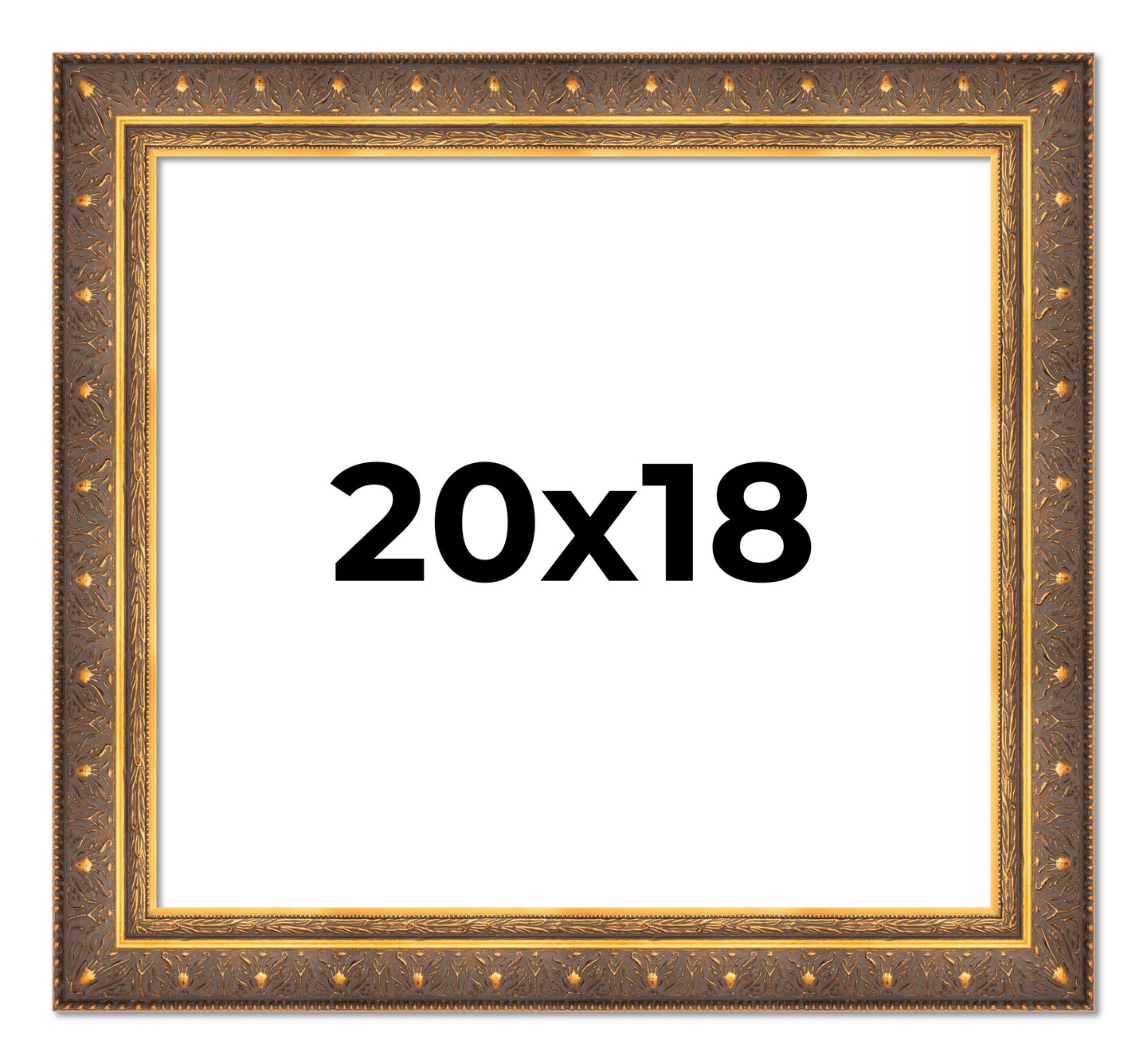 Museum Gold Picture Frame - UV Acrylic, Backing Board, Hanging Hardware Included