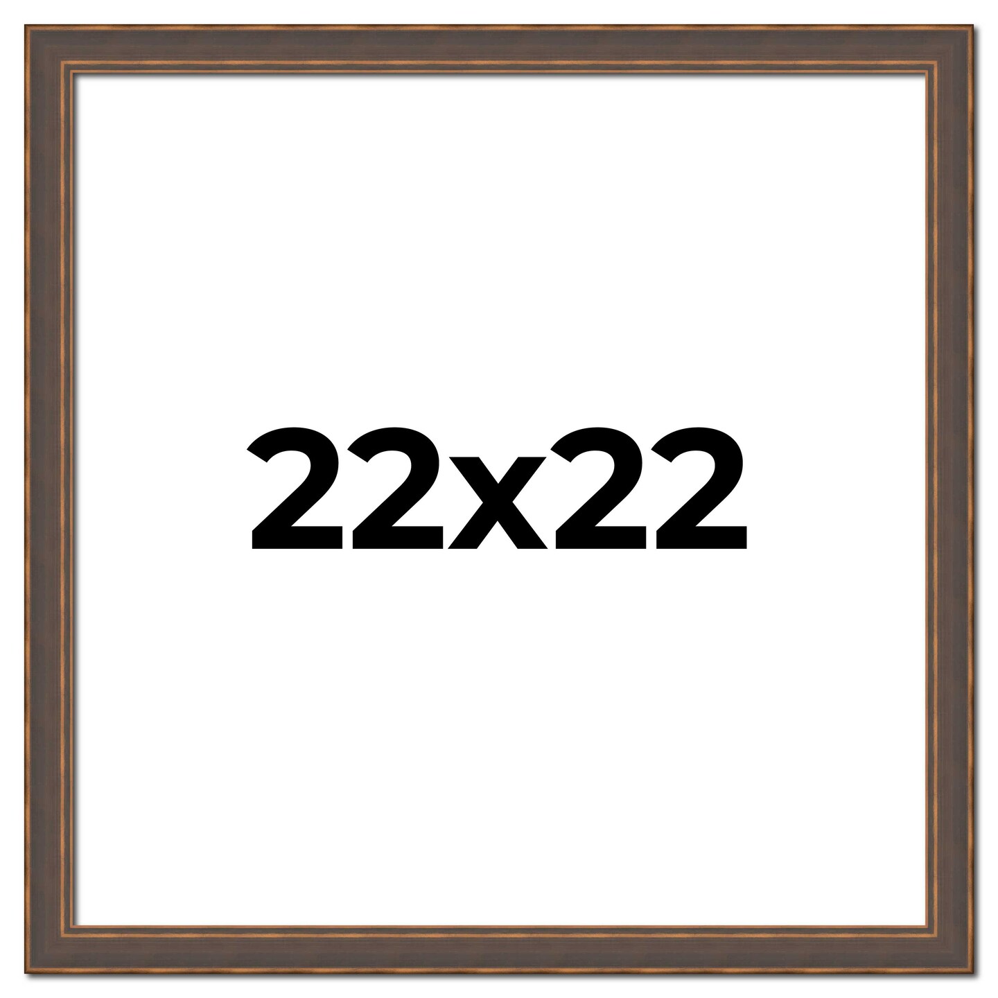 Square Elegant Brown Picture Frame - UV Acrylic, Foam Board Backing, Hanging Hardware