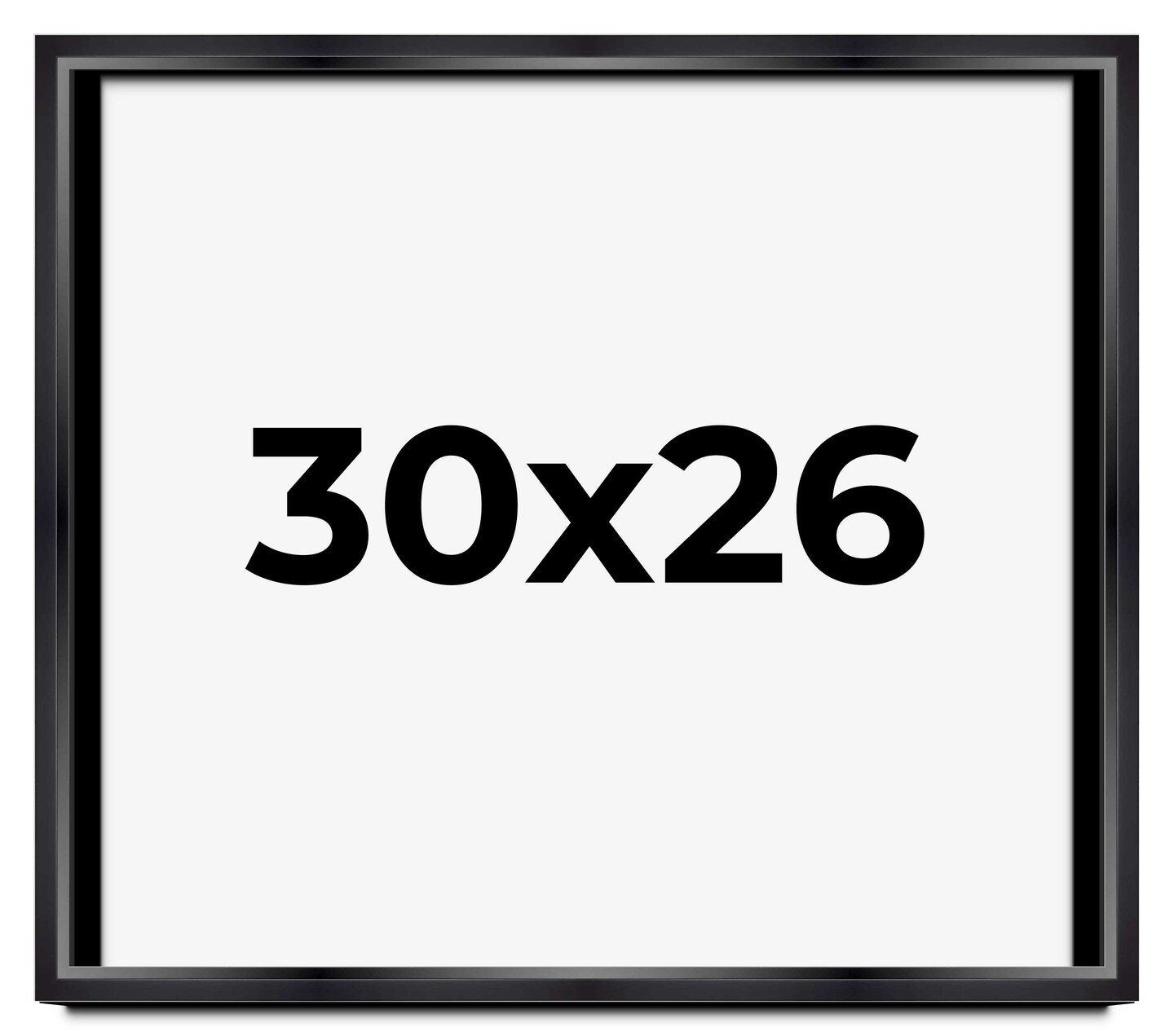 30x26 Minimalist Shadow Box Black Picture Frame - UV Acrylic, Backing, Hanging Hardware