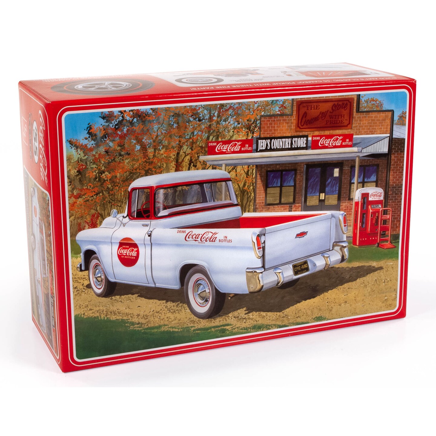 AMT: 1:25 Scale Model Kit - 1955 Chevy Cameo Pickup Coca-Cola - 90 Parts, Authentic Vehicle Building Kit, Includes Vending Machine &#x26; Dolly, Ages 14+