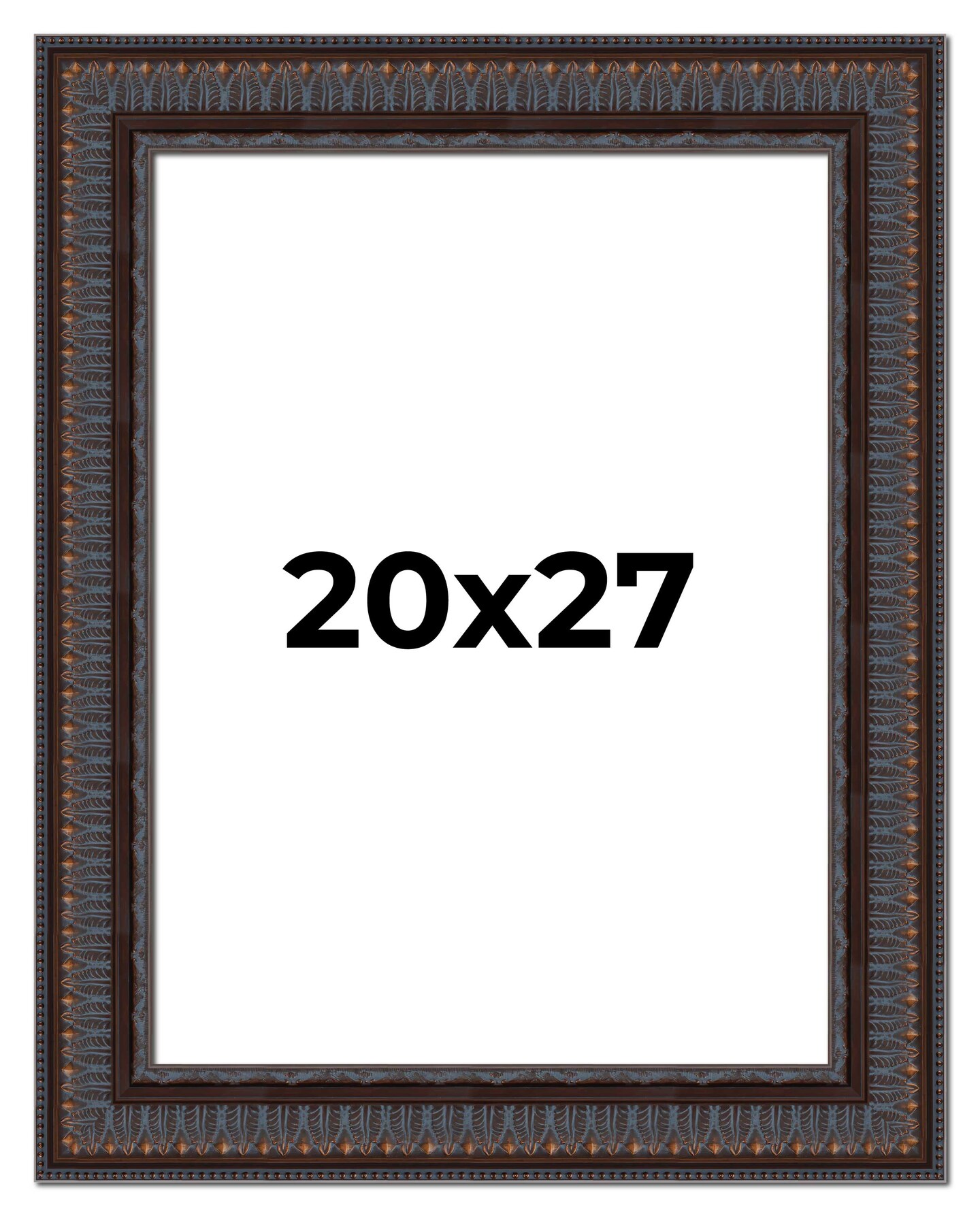20x27 3.5&#x22; Wide Ornate Picture Frame with UV-Resistant Acrylic &#x26; Acid Free Backing, Available in 2 Finishes - Black and Brown