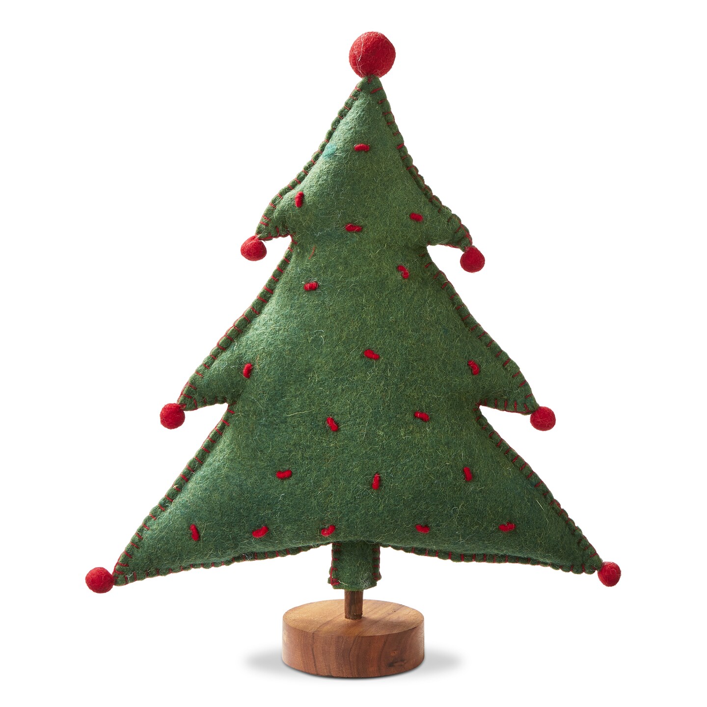 Merry Tree Felt Green Christmas Tree Tabletop Mantel Decor Small 17 in