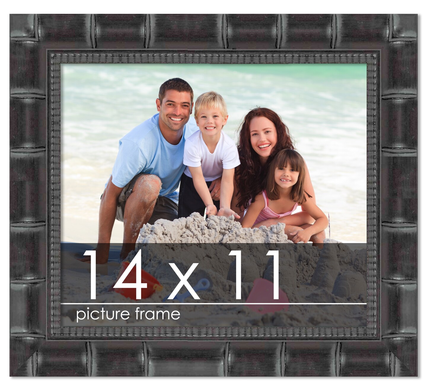 14x11 Wide Bamboo Picture Frame with UV-Resistant Acrylic &#x26; Acid Free Backing, Available in  4 Finishes - Brown, Black, Silver, and Natural