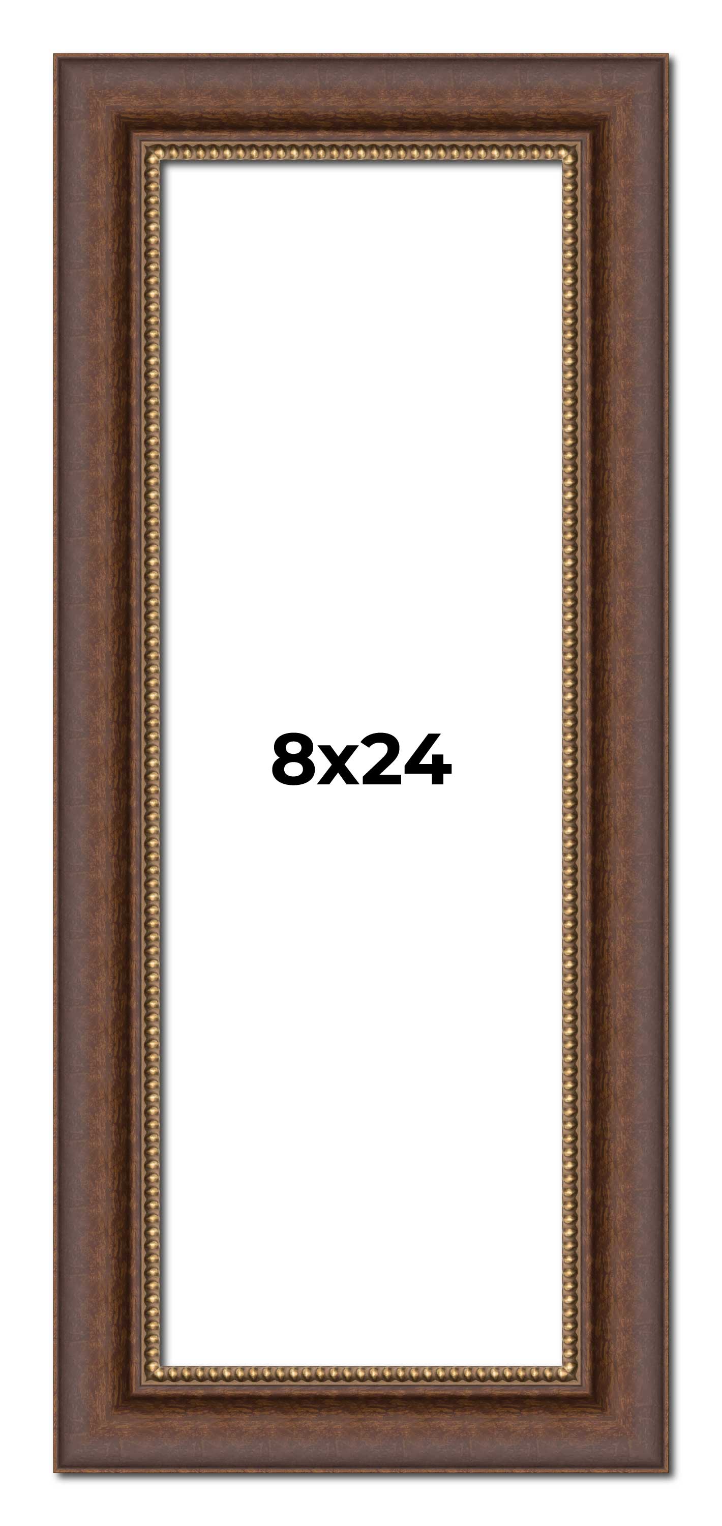 8x24 Traditional Picture Frame with UV-Resistant Acrylic & Acid Free Backing, Available in 3 Finishes - Black, Brown, Gold