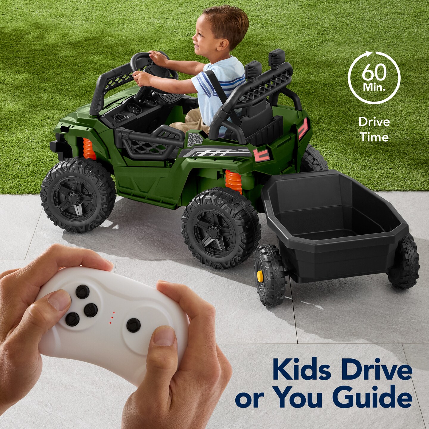 Best Choice Products Kids 12V Electric Ride-On UTV and Trailer w/ Parent Remote Control, LED Lights