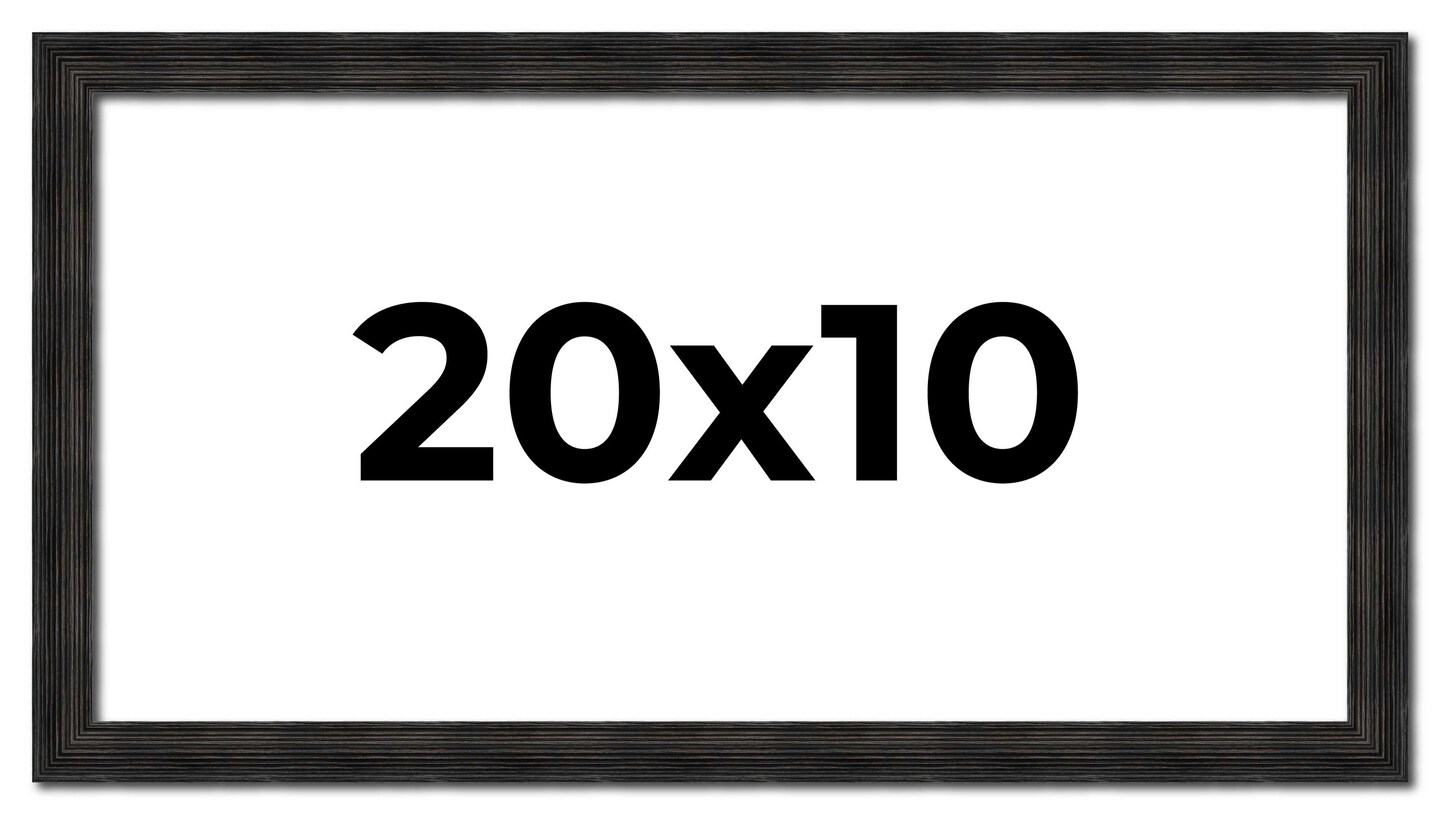 20x10 Thin Barnwood Picture Frame with UV-Resistant Acrylic & Acid Free Backing, Available in 2 Paint Finishes - Grey and Black