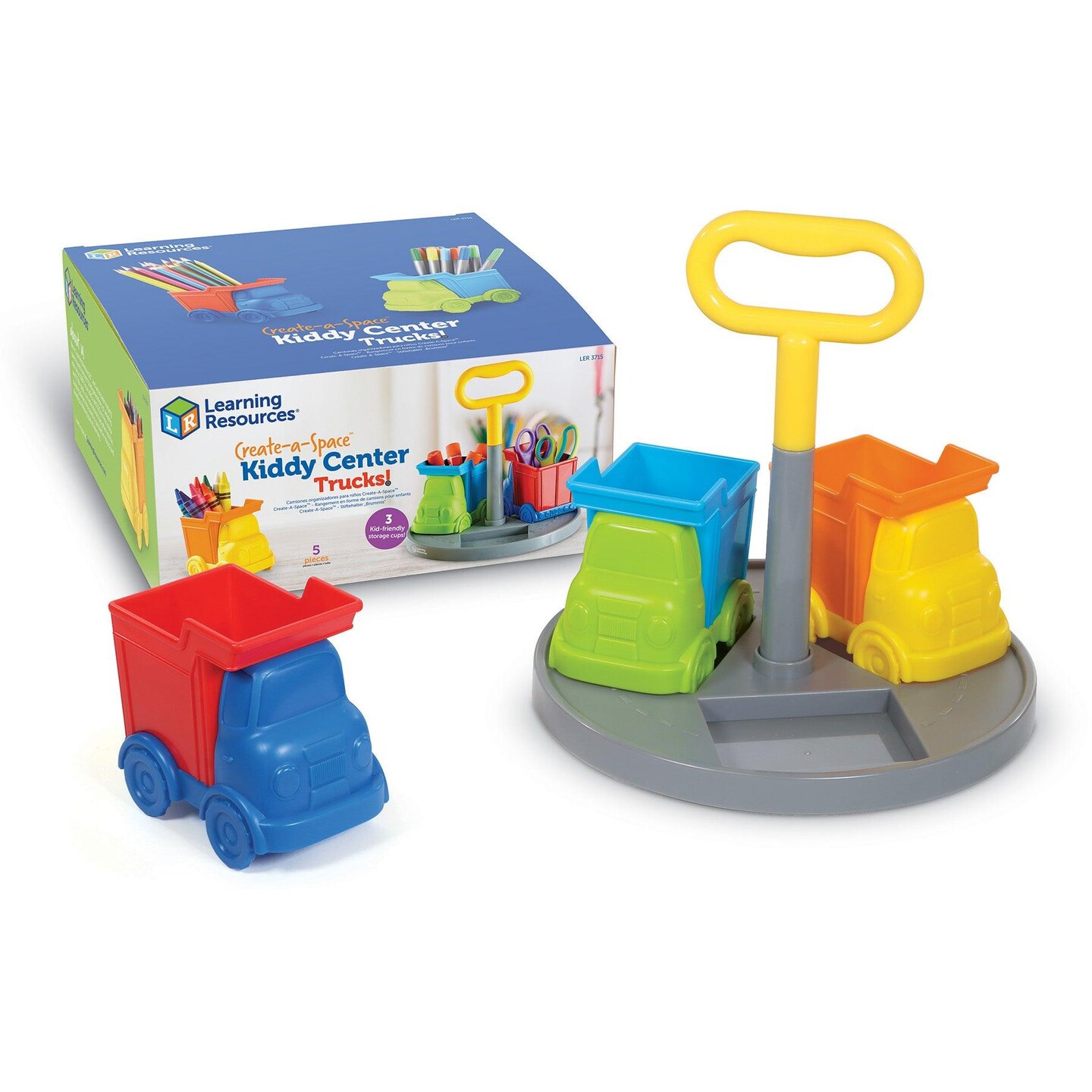 5 Pieces, Kids Art Supplies Organizer, Storage Caddy for Kids,Crayon Organizer : Trucks