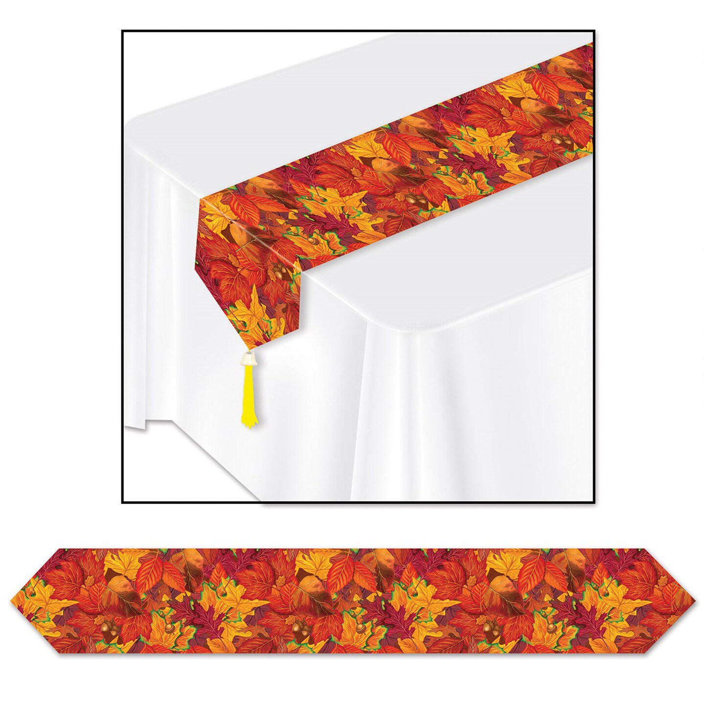 Beistle 11in. x 6Feet Printed Fall Leaf Table Runner - 12 Pack