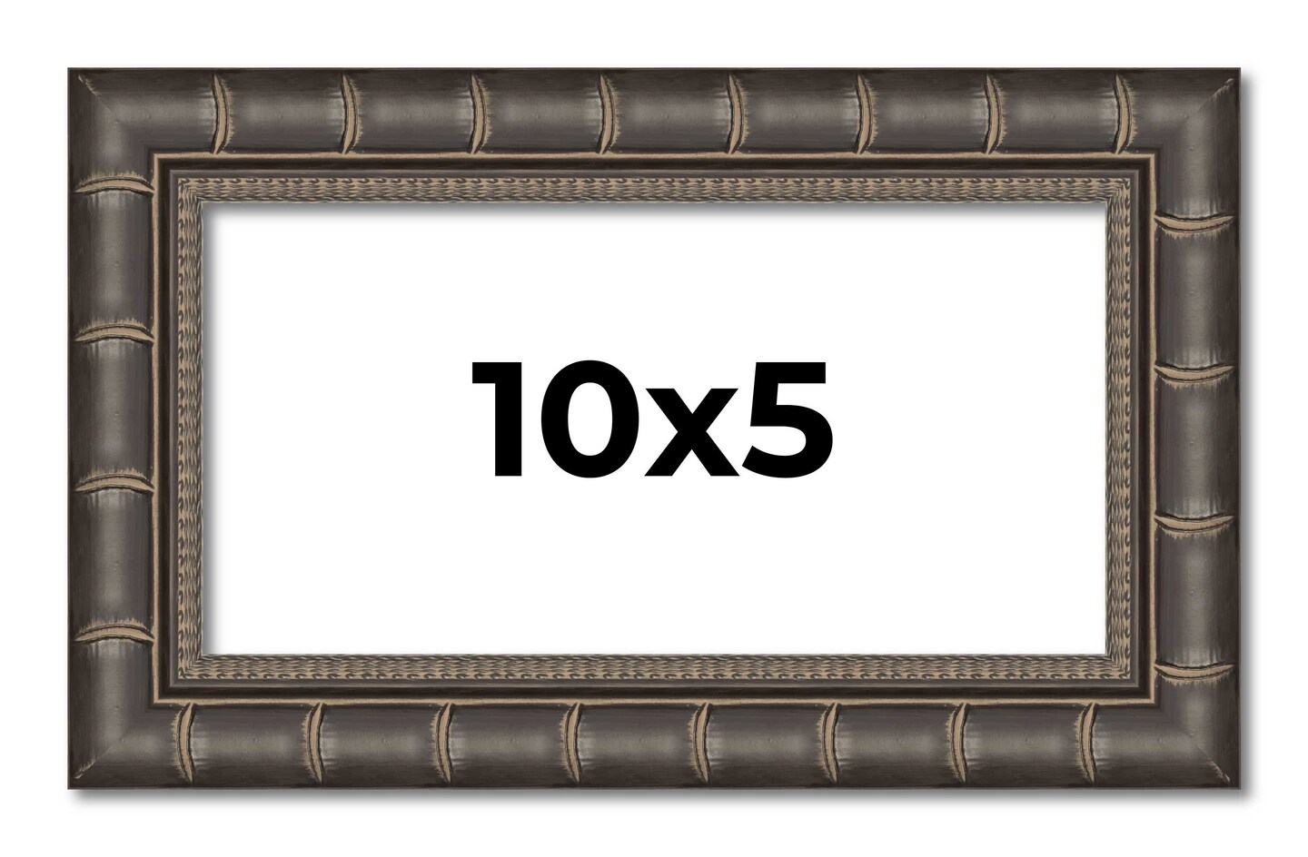 10x5 Modern Bamboo Picture Frame with UV-Resistant Acrylic & Acid Free Backing, Available in 5 Finishes - Gold, Silver, Brown, Black, and Natural