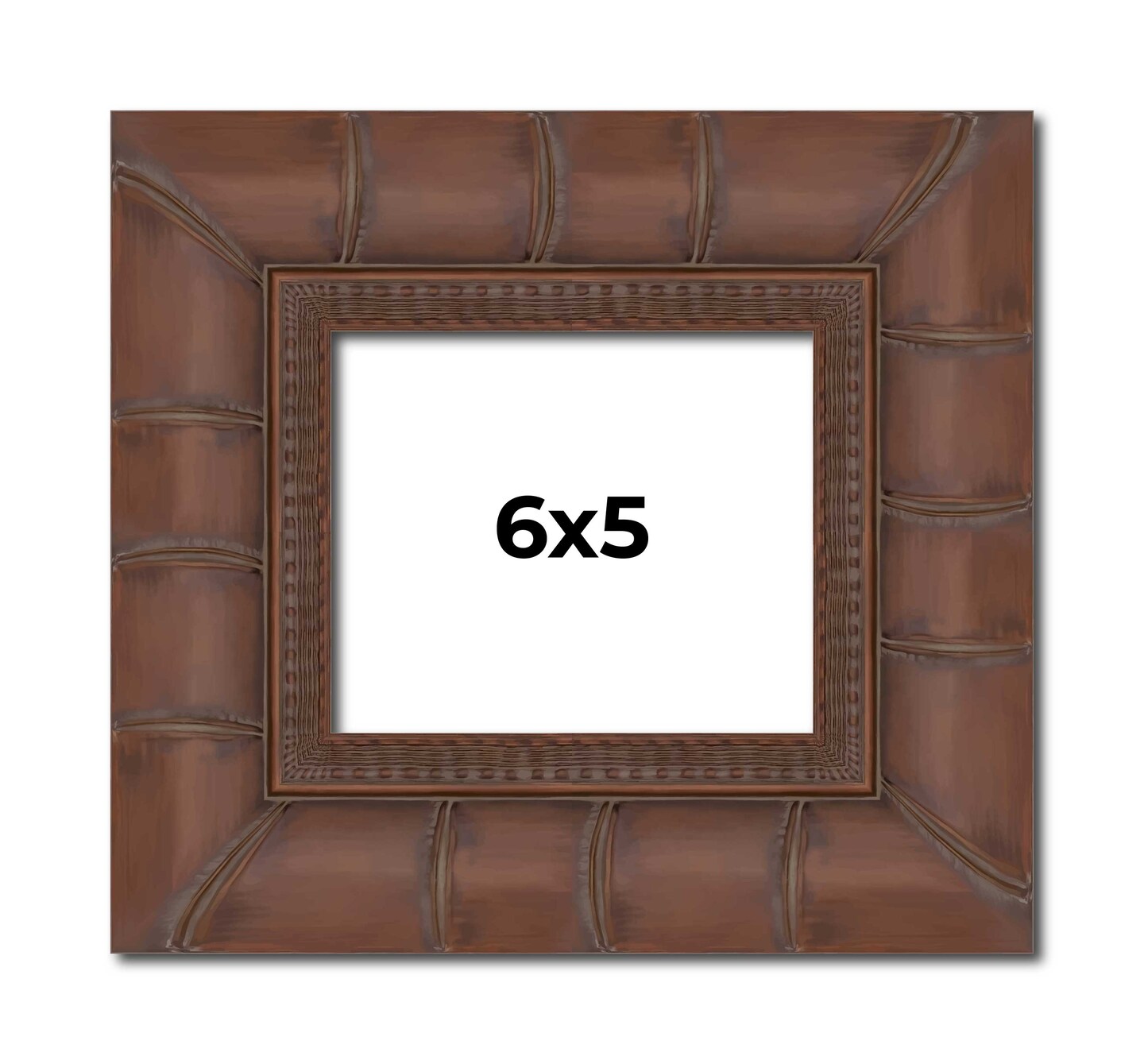 6x5 Wide Bamboo Picture Frame with UV-Resistant Acrylic & Acid Free Backing, Available in 4 Finishes - Brown, Black, Silver, and Natural