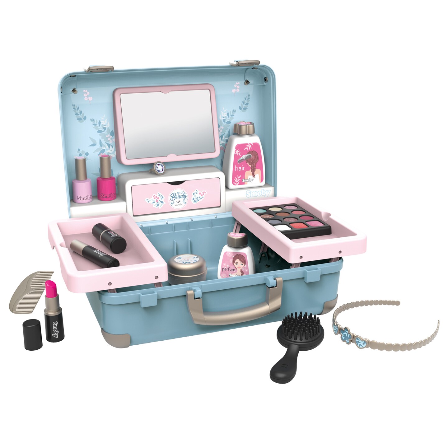 My Beauty Vanity: Carry Case - 13 Accessory Portable Case, Kids Role Play, Smoby, Ages 3+