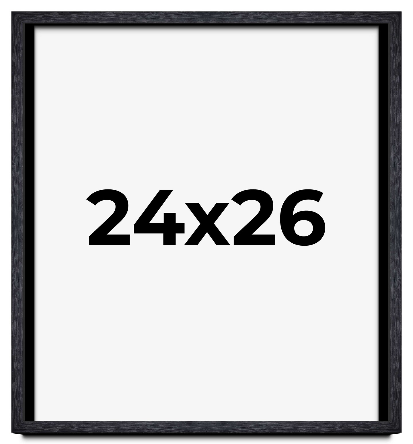 24x26 Shadow Box 1" Depth Black Picture Frame - UV Acrylic, Backing, Hanging Hardware