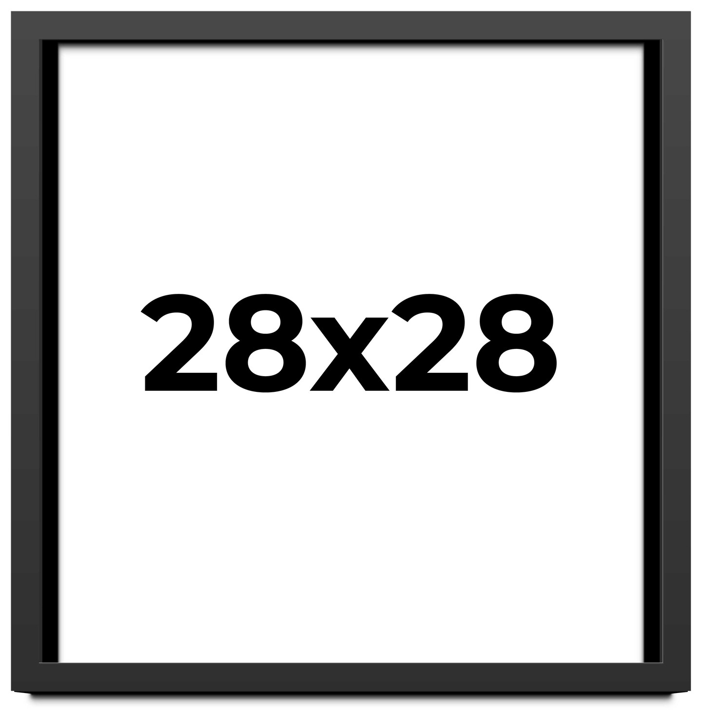 Square Flat Black Picture Frame - UV Acrylic, Foam Board Backing, Hanging Hardware