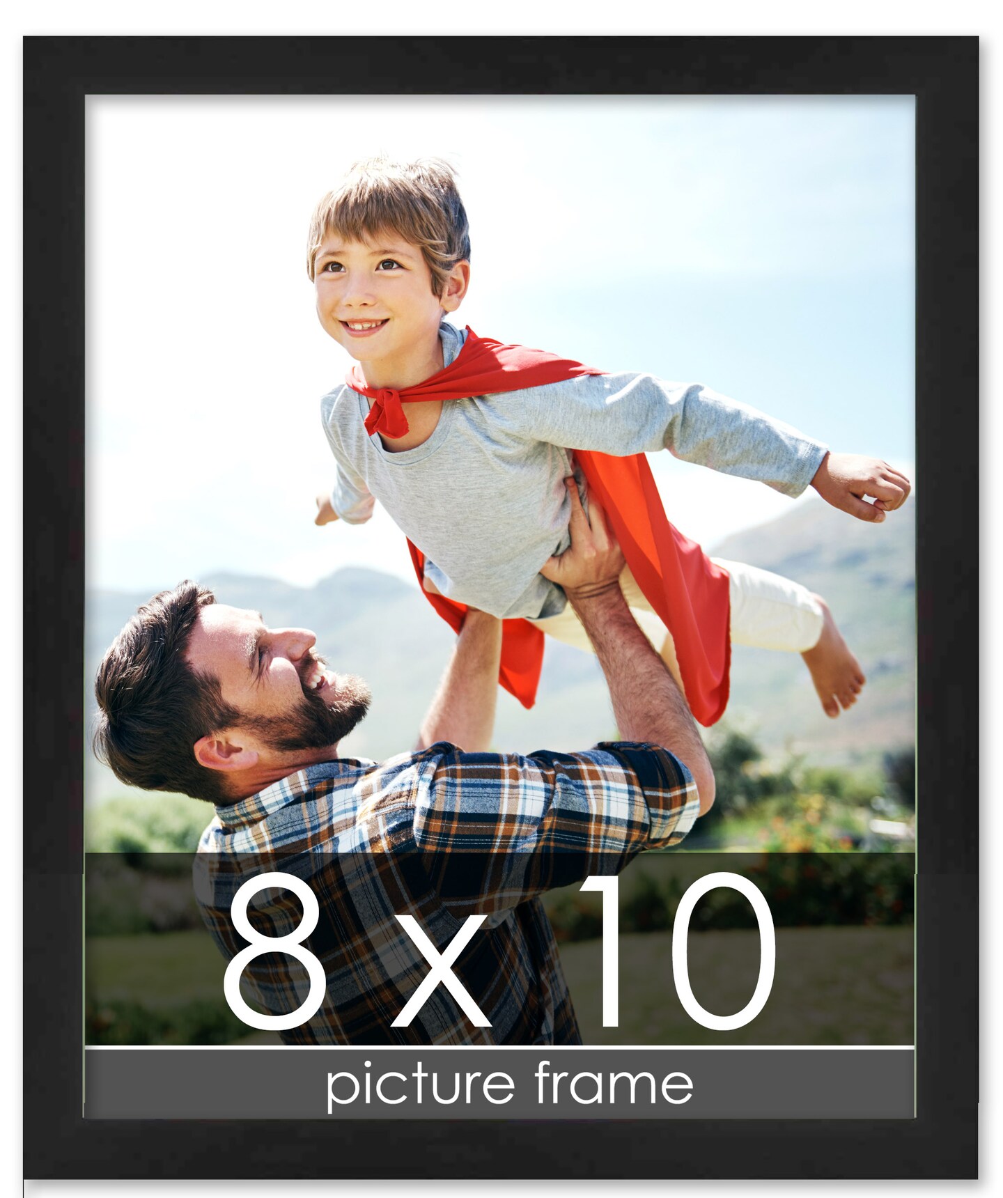 8x10 Decor Picture Frame with UV-Resistant Acrylic & Acid Free Backing, Available in 2 Finishes - Black and Brown
