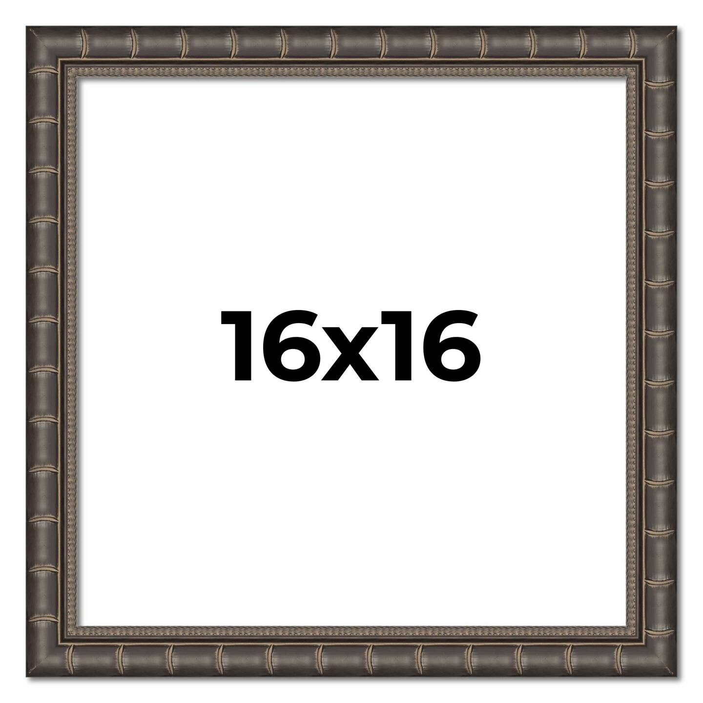16x16 Modern Bamboo Picture Frame with UV-Resistant Acrylic &#x26; Acid Free Backing, Available in  5 Finishes - Gold, Silver, Brown, Black, and Natural