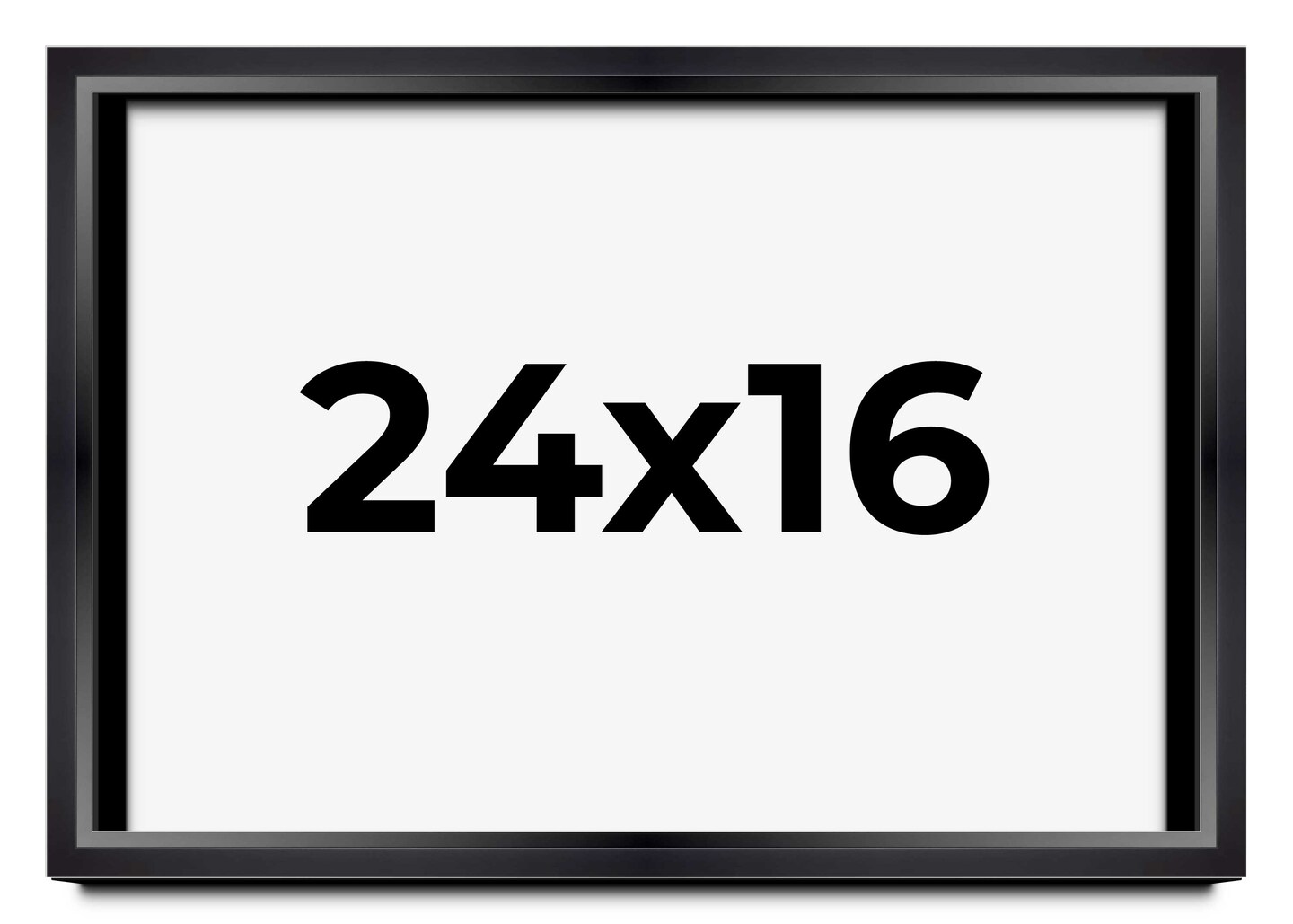 24x16 Modern Shadow Box 1.5" Depth Black Picture Frame - UV Acrylic, Backing, Hanging Hardware