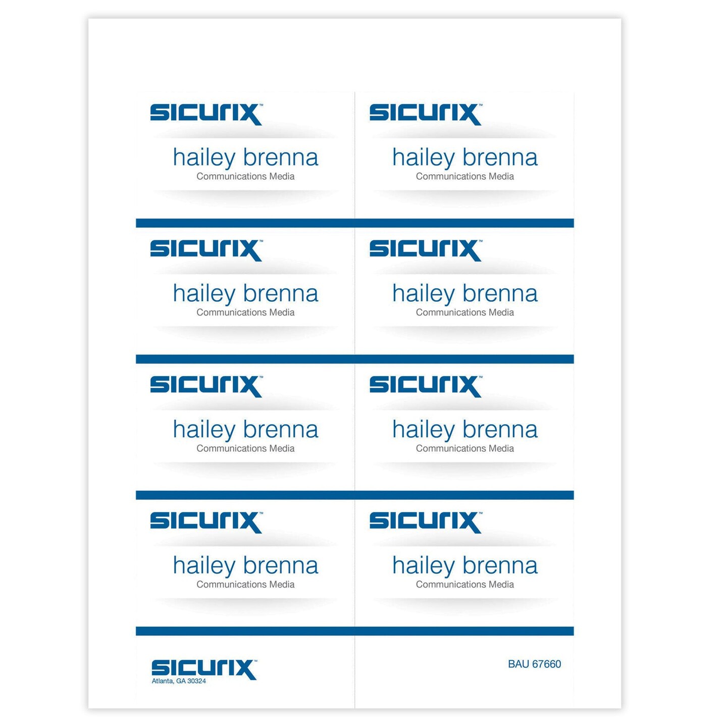 Printable Badge Inserts, 3-1/2&#x22; x 2-1/4&#x22;, 56 Per Pack, 5 Packs