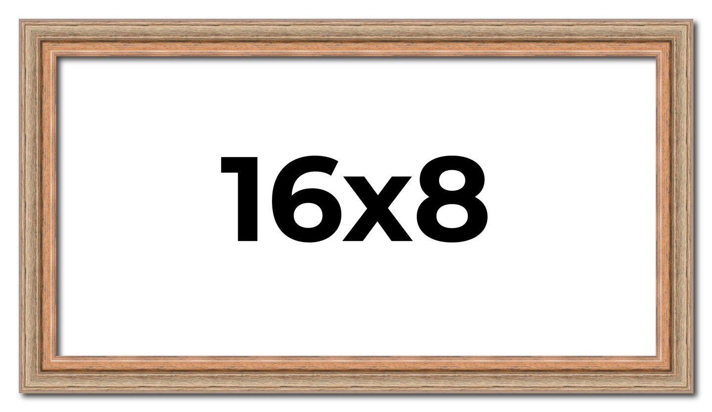 Panoramic Deco Brown Picture Frame - UV Acrylic, Foam Board Backing, Hanging Hardware