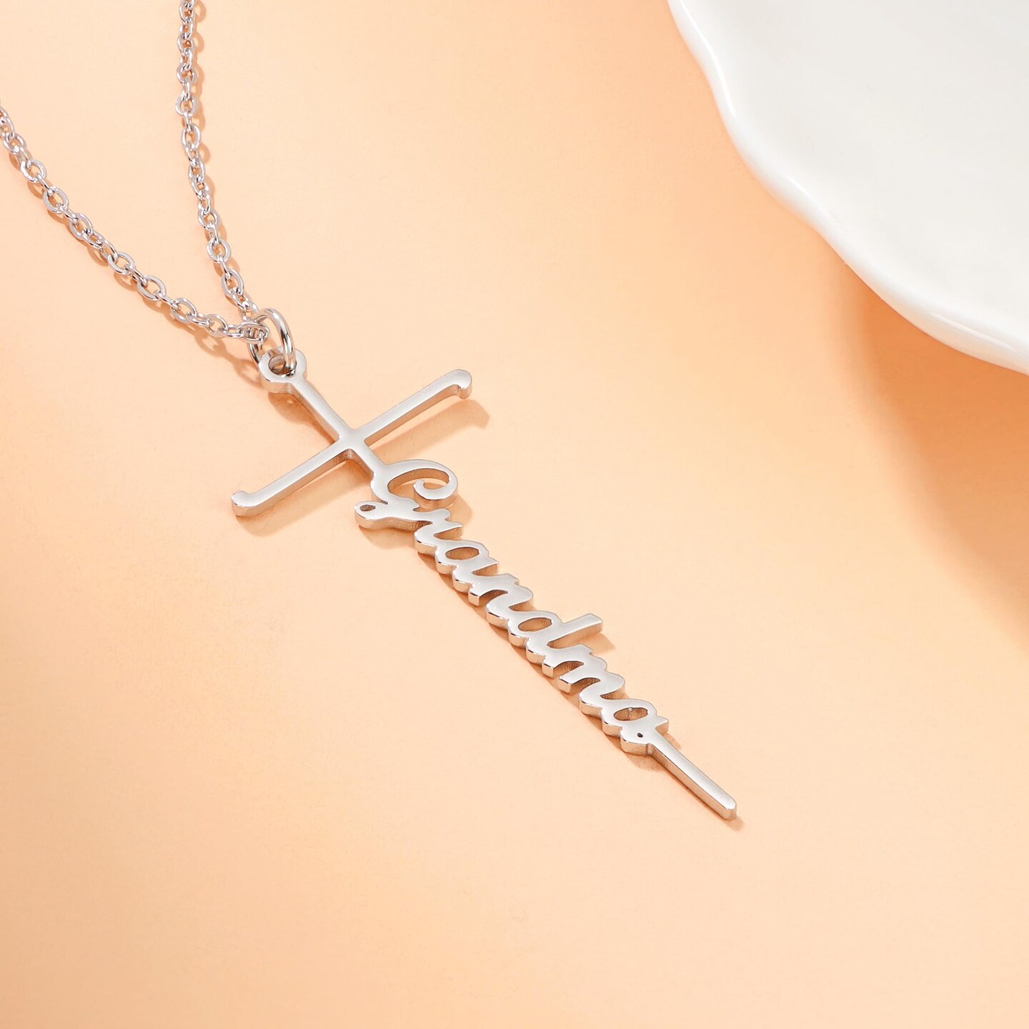 Grandma Gifts from Granddaughter - Grandma Cross Necklace for Women, Religious Birthday Mother's Day Gifts Necklace for Mom Women