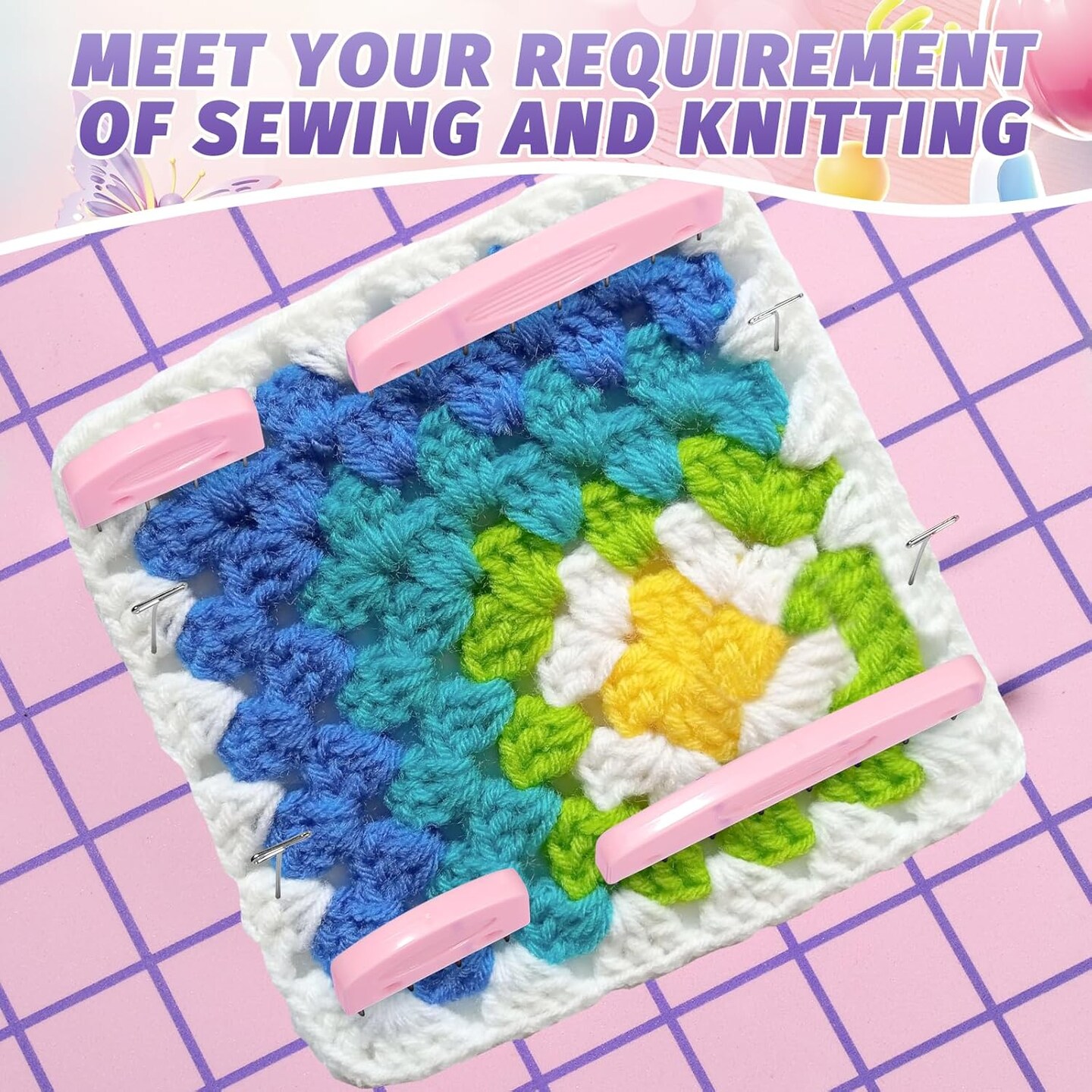 120-Piece Knit Blocking Pins Kit for Knitting and Crochet, Includes 20 Knit Blocking Combs, 100 T-Pins for Blocking Mats, with Storage Box