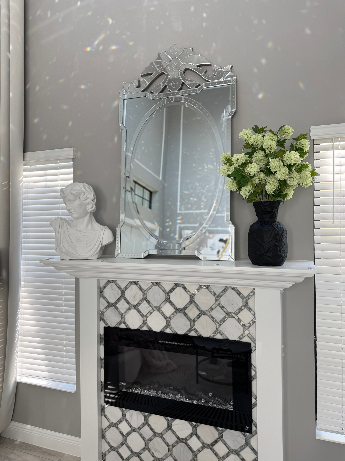 Evie Faux Vibrant Green Hydrangea Spray, 30” Artificial Flower Stems Set of 3 Realistic Silk Floral Decor