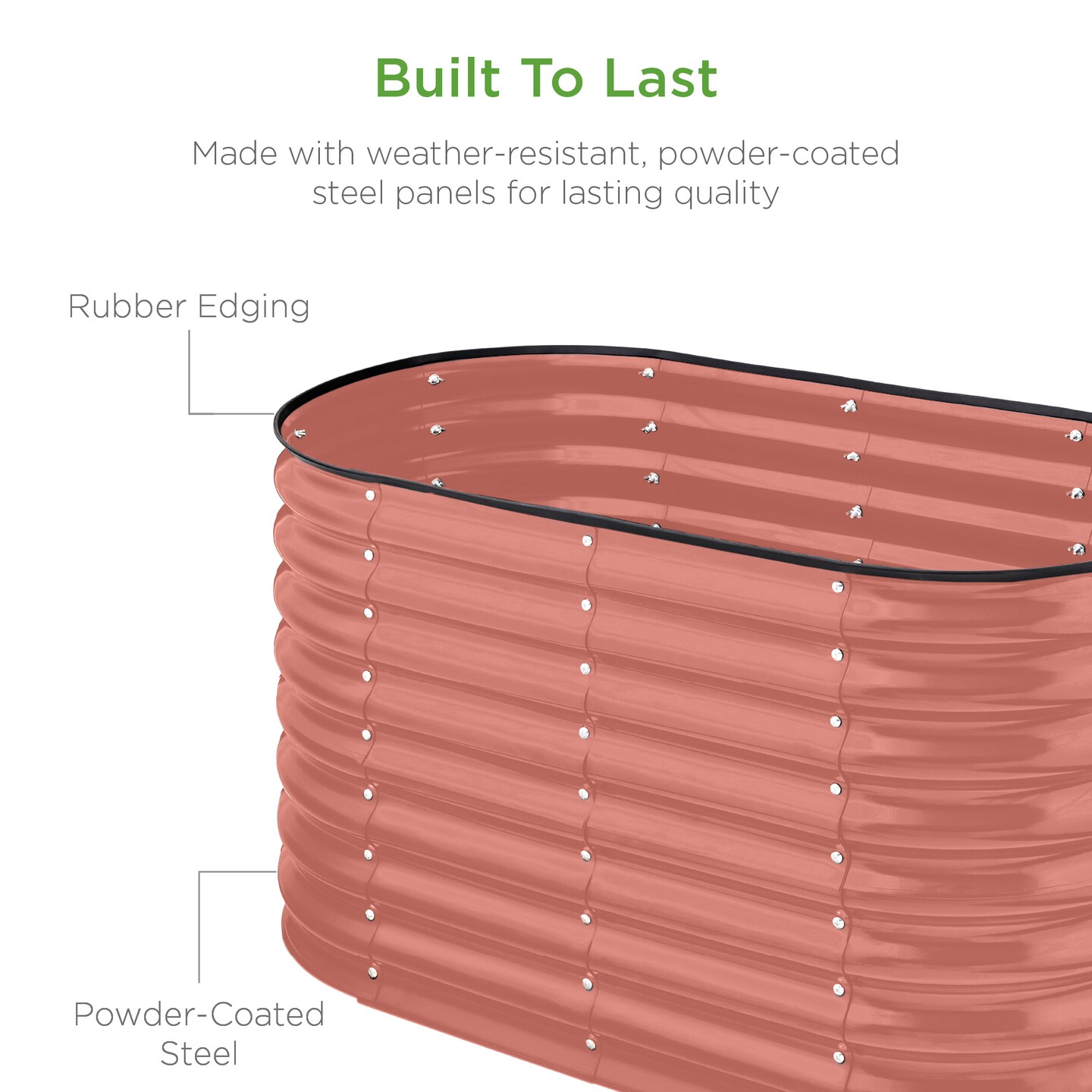 Best Choice Products 4x2x2ft Outdoor Raised Metal Oval Garden Bed, Planter Box for Vegetables, Flowers