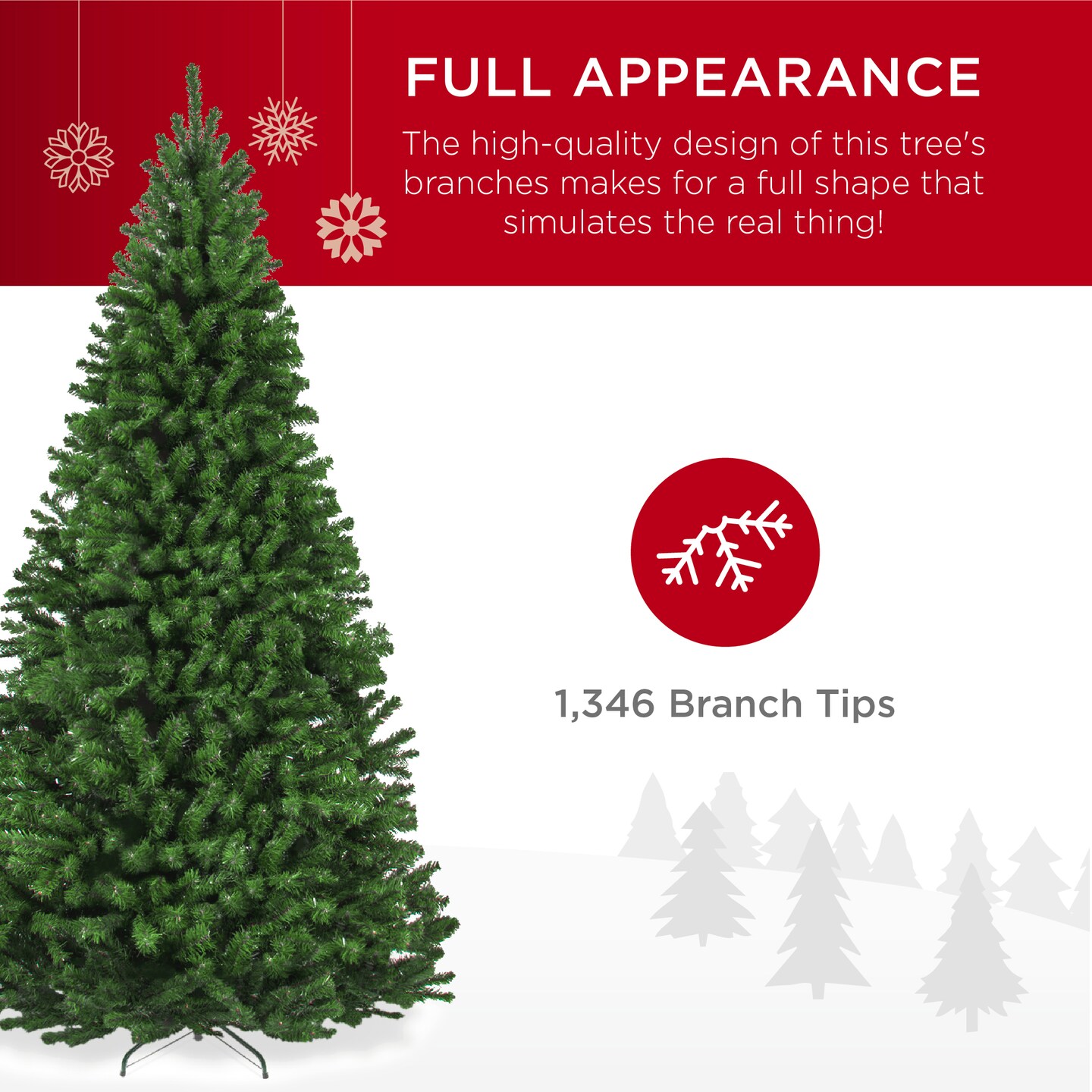 Best Choice Products Premium Spruce Artificial Christmas Tree w/ Easy Assembly, Metal Hinges &#x26; Foldable Base