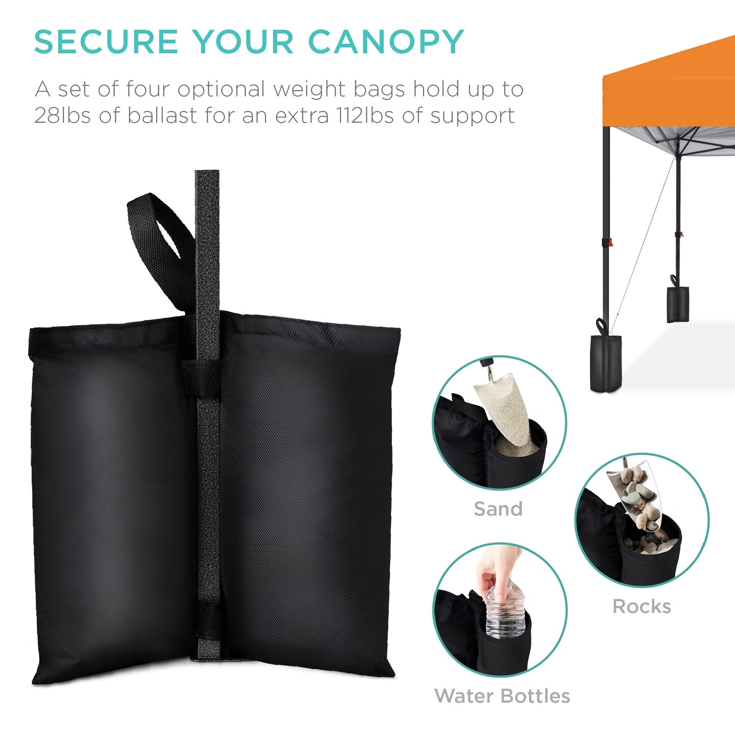 Best Choice Products 10x10ft Easy Setup Pop Up Canopy w/ 1-Button Setup, Wheeled Case, 4 Weight Bags