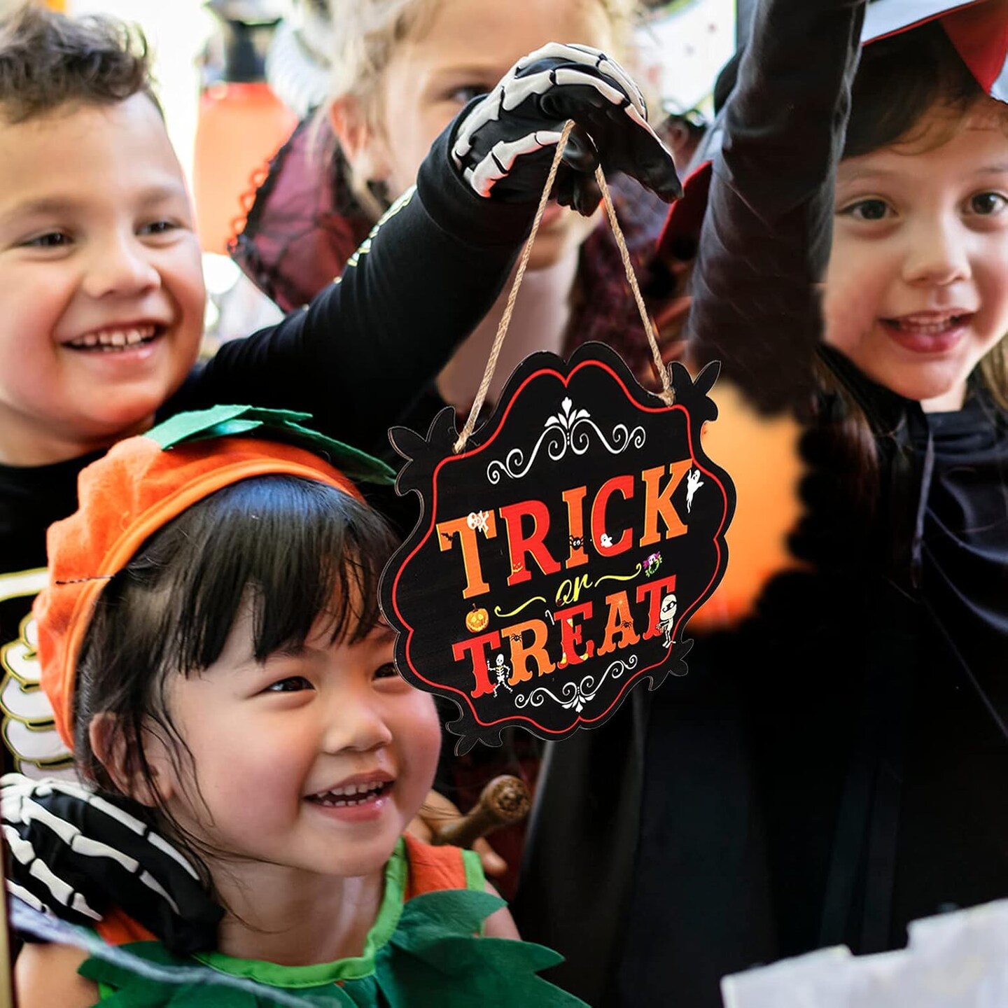 Trick or Treat & The Witch is in Hanging Sign Halloween Wreath Sign - 2 PCS