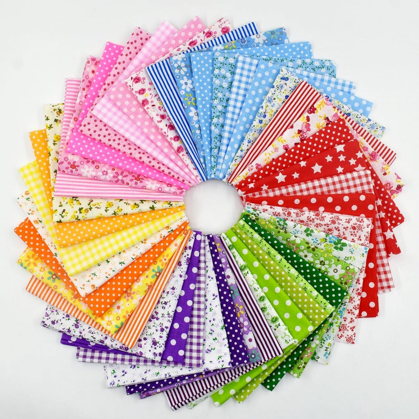 42Pcs 9.8&#x22;x 9.8&#x22; Fabric Square Quilting Cotton Pre-Cut Bundles