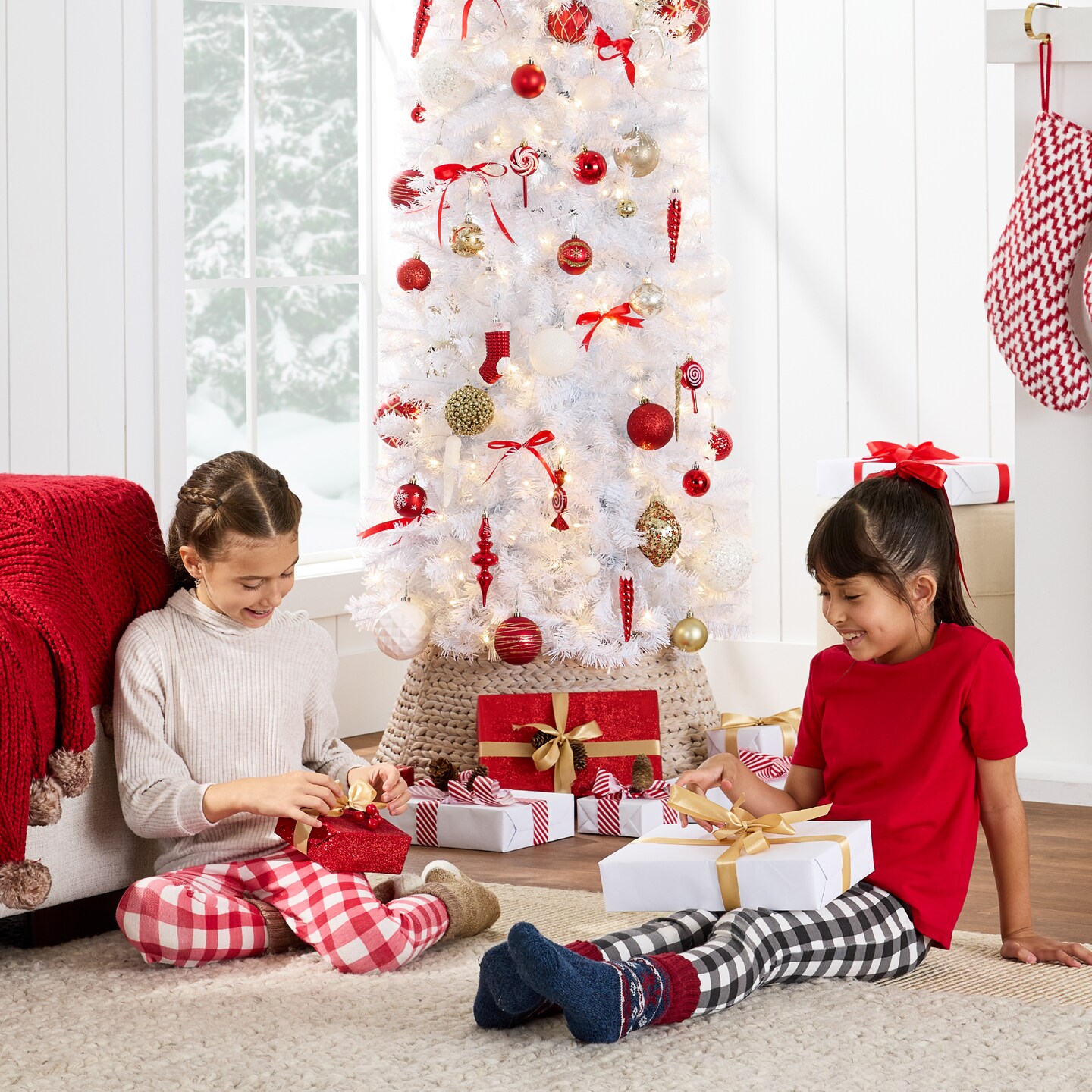 Best Choice Products Pre-Lit White Pencil Christmas Tree w/ Foldable Base, Incandescent Lights