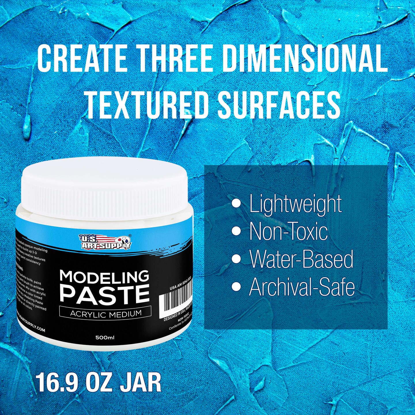 Acrylic Modeling Paste - 16.9oz (500ml) Lightweight, Flexible