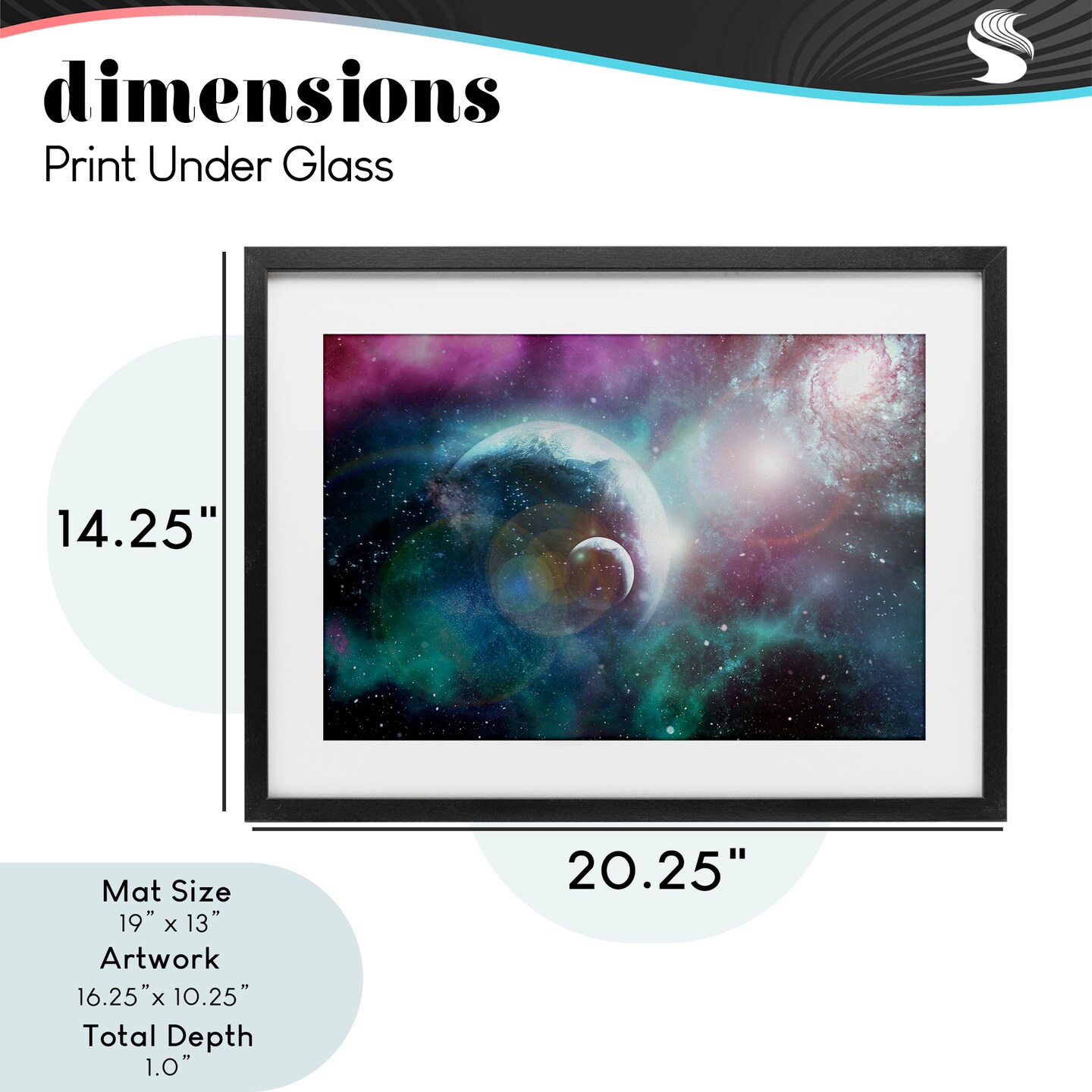 Stupell Industries Eclipsing Cosmos Planets Framed Print Under Glass, design by Ali Chris