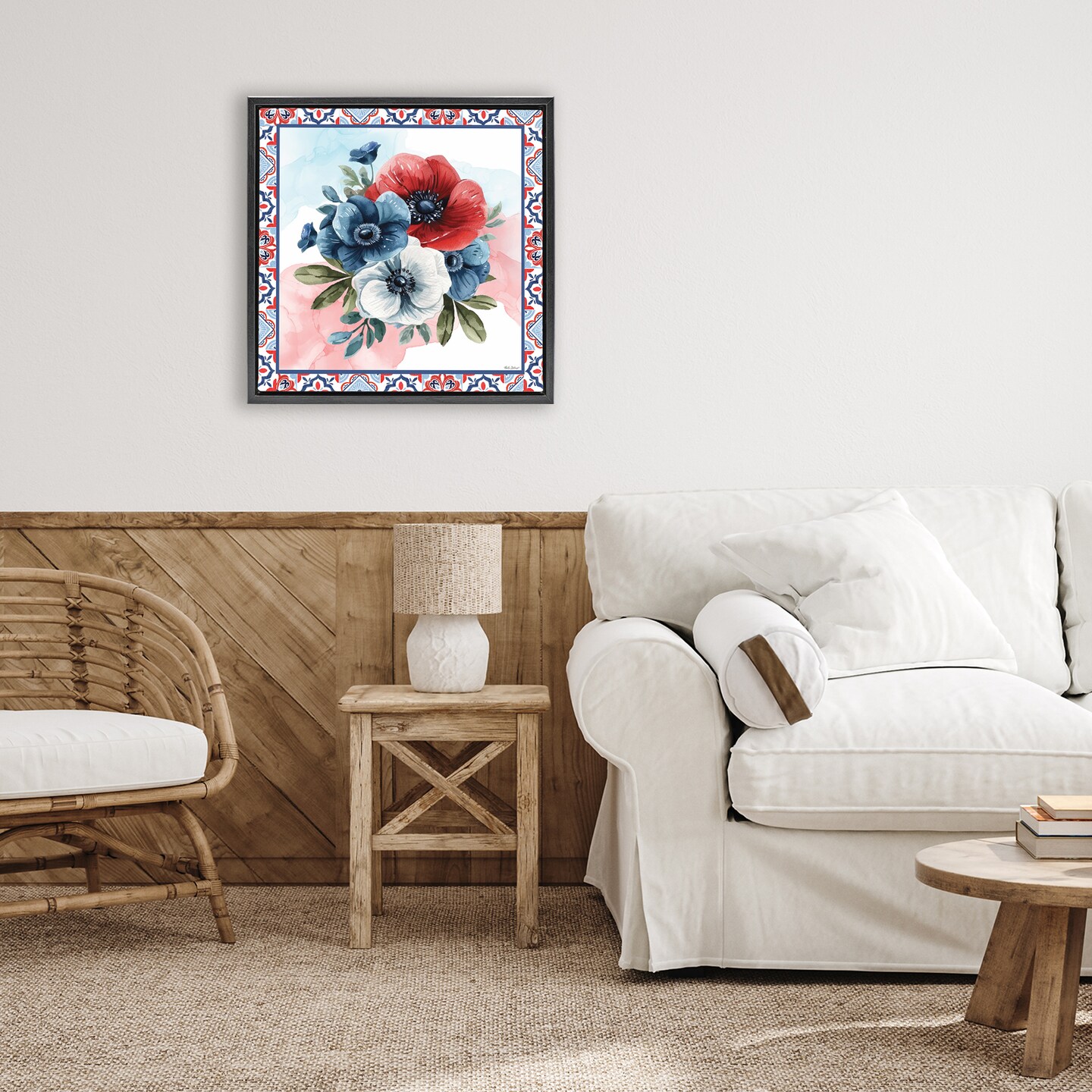 Stupell Industries Patriotic Poppies Bundle Floating Frame, design by Nicole DeCamp