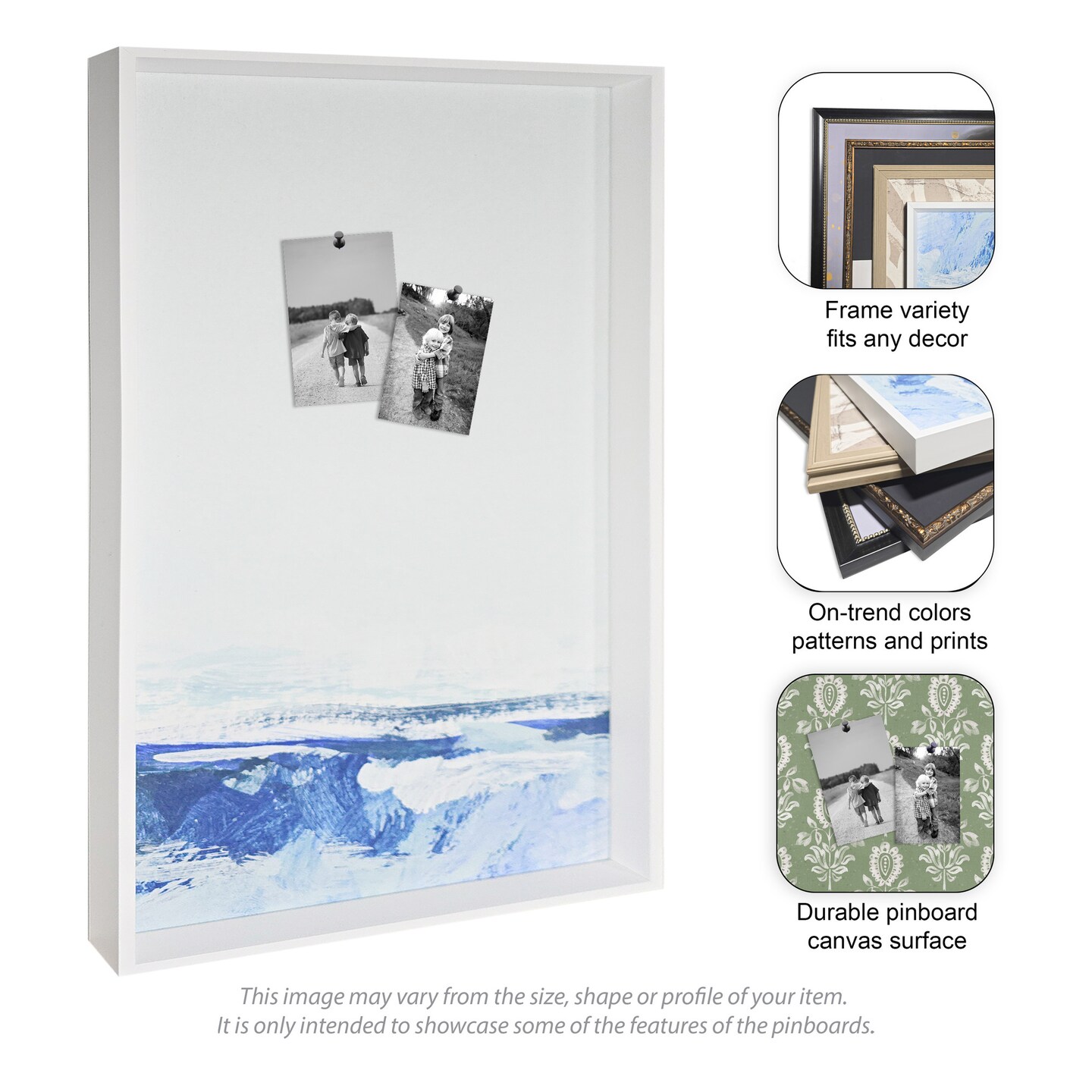 Amanti Art Framed Fabric Pinboard Darts v2 Printed Bulletin Board for Use as a Vision Board or Wall Organization