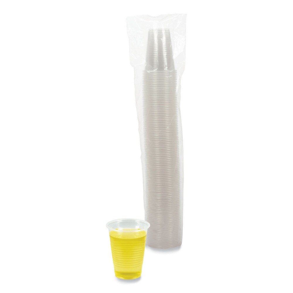 Boardwalk 7 oz. Polypropylene Plastic Cold Cups - Translucent (100 Cups/Sleeve, 25 Sleeves/Carton)