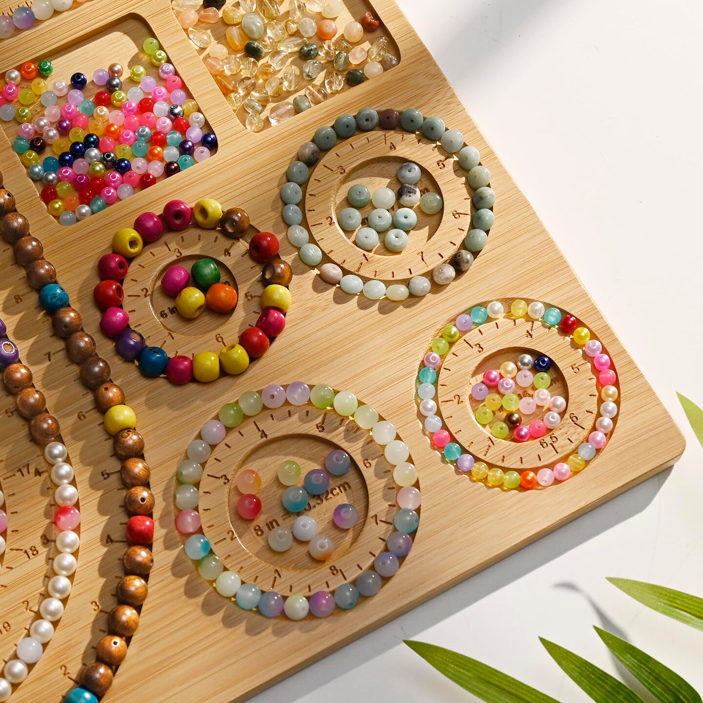 Bead Boards for Jewelry Making, Combi Bamboo Beading Board for Jewelry Bracelet Making, Beading Trays Jewelry Design Mats for Necklace, Bracelet, DIY Design
